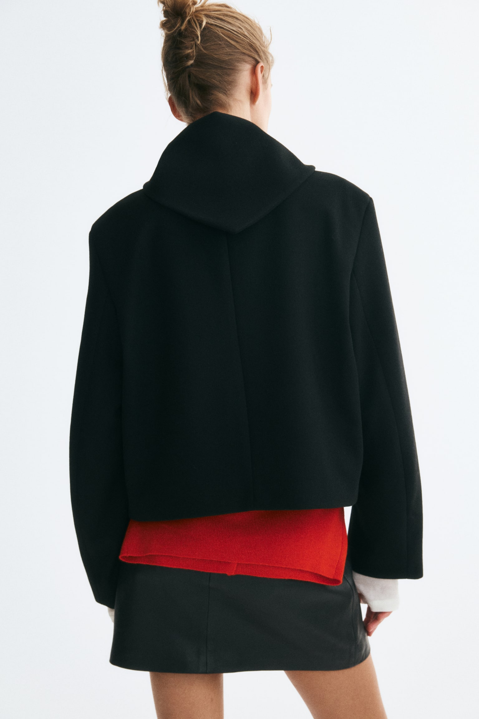 Женская куртка H&M Scarf-Collar Twill, цвет: Чёрный — фото 5
