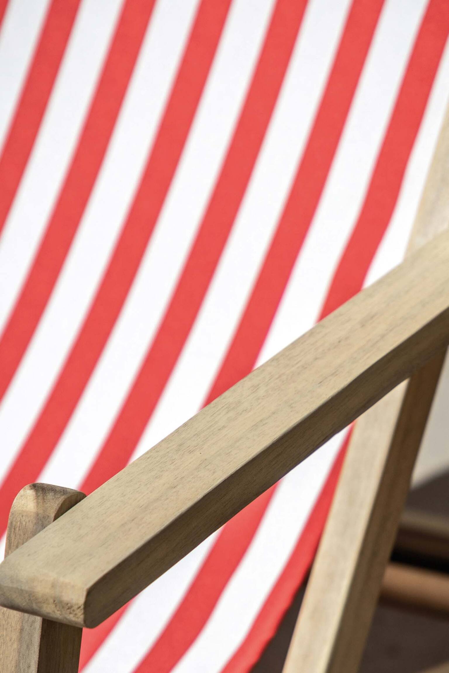 Stripe Deck Chair - Red - 4