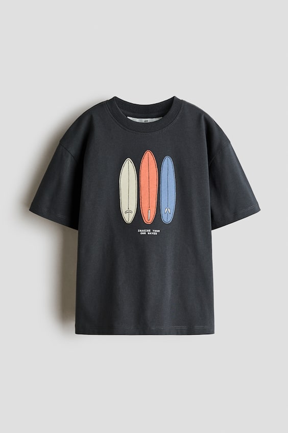 Детские футболки H&M T-Shirt with Embroidered Motif