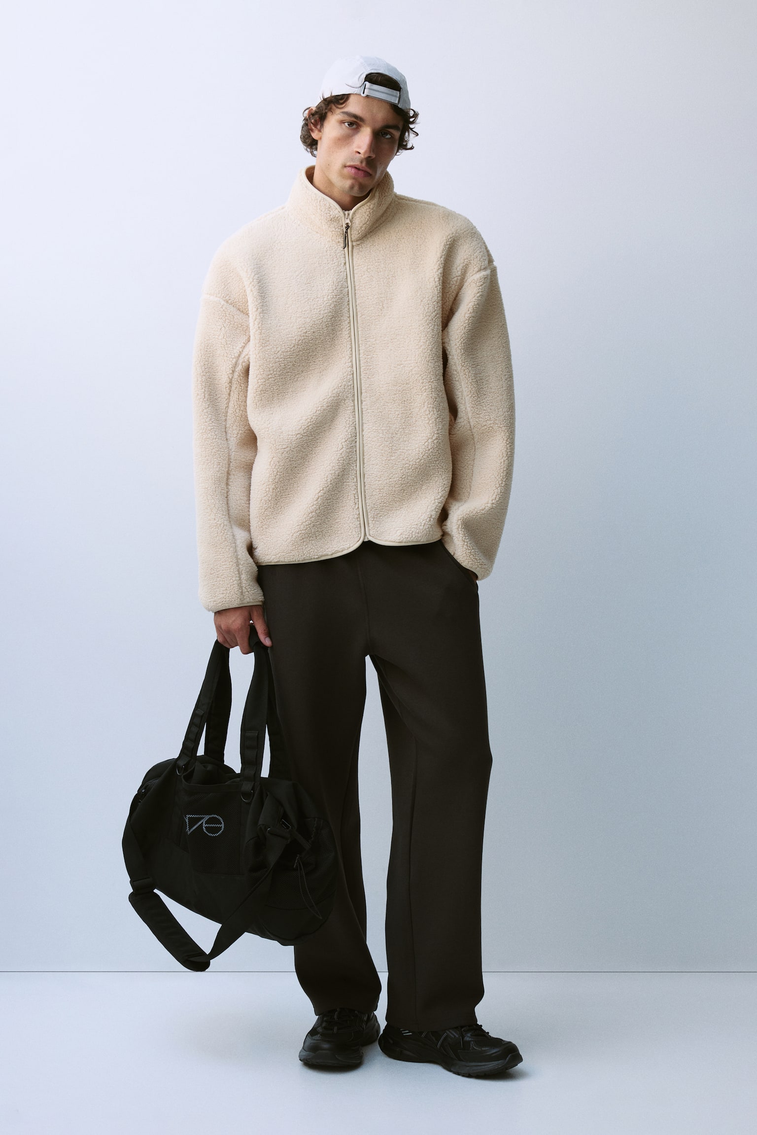 Мужская куртка H&M Teddy Fleece Activewear, цвет: Бежевый — фото 3