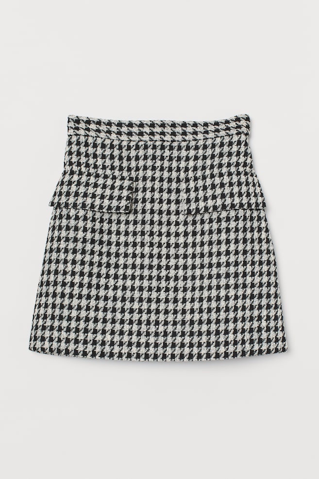 Bouclé Skirt - Black/houndstooth-patterned - 1