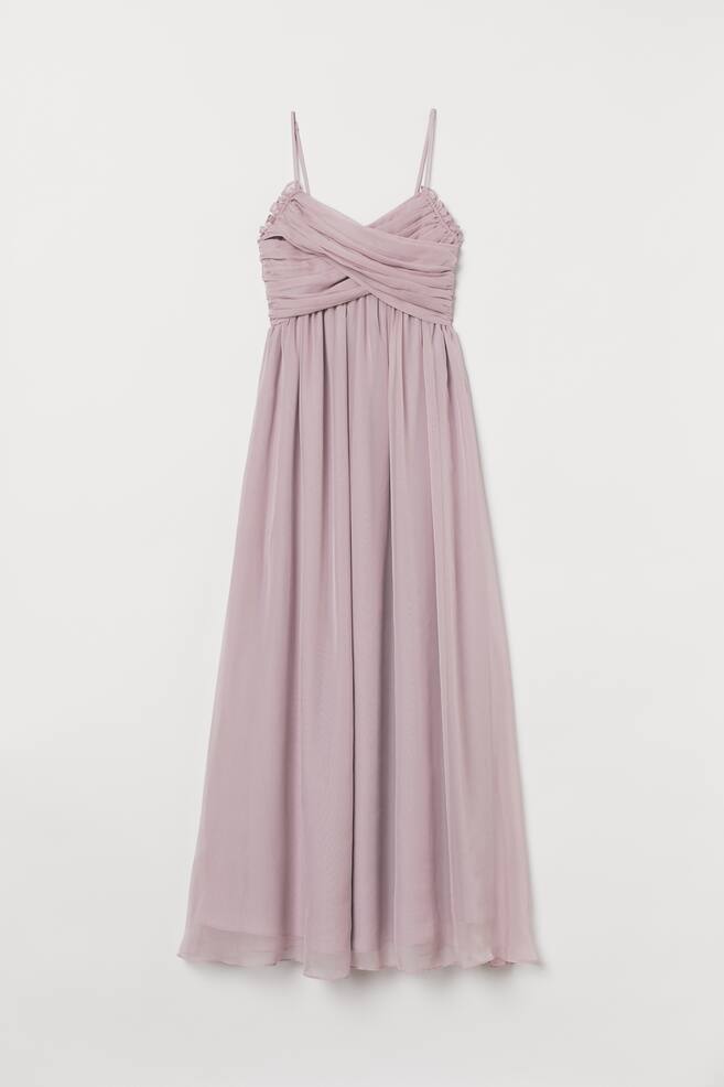 Draped long dress - Light pink/Light blue