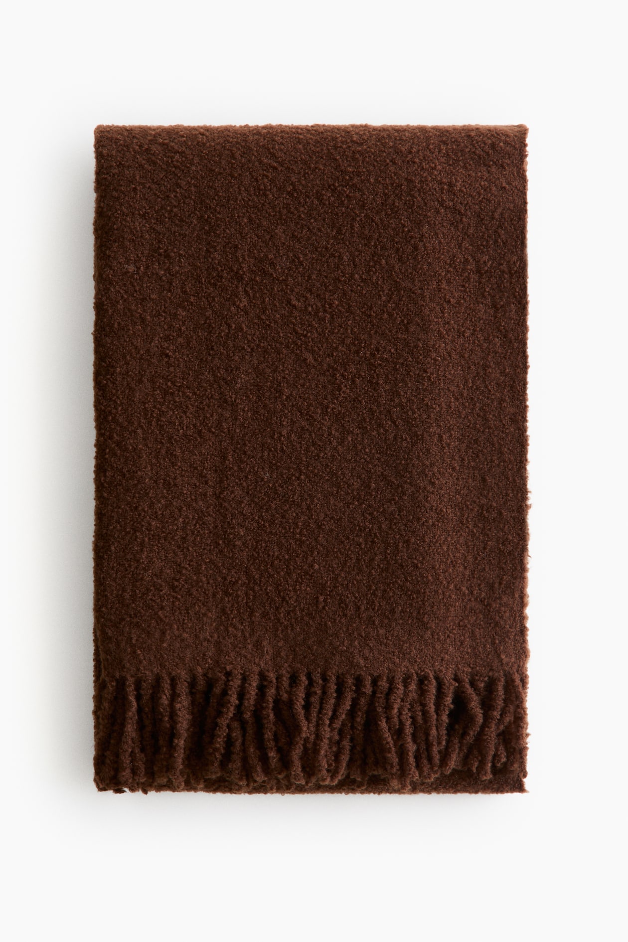 Plaid en bouclette de laine mélangée - Marron foncé - Home All | H&M FR