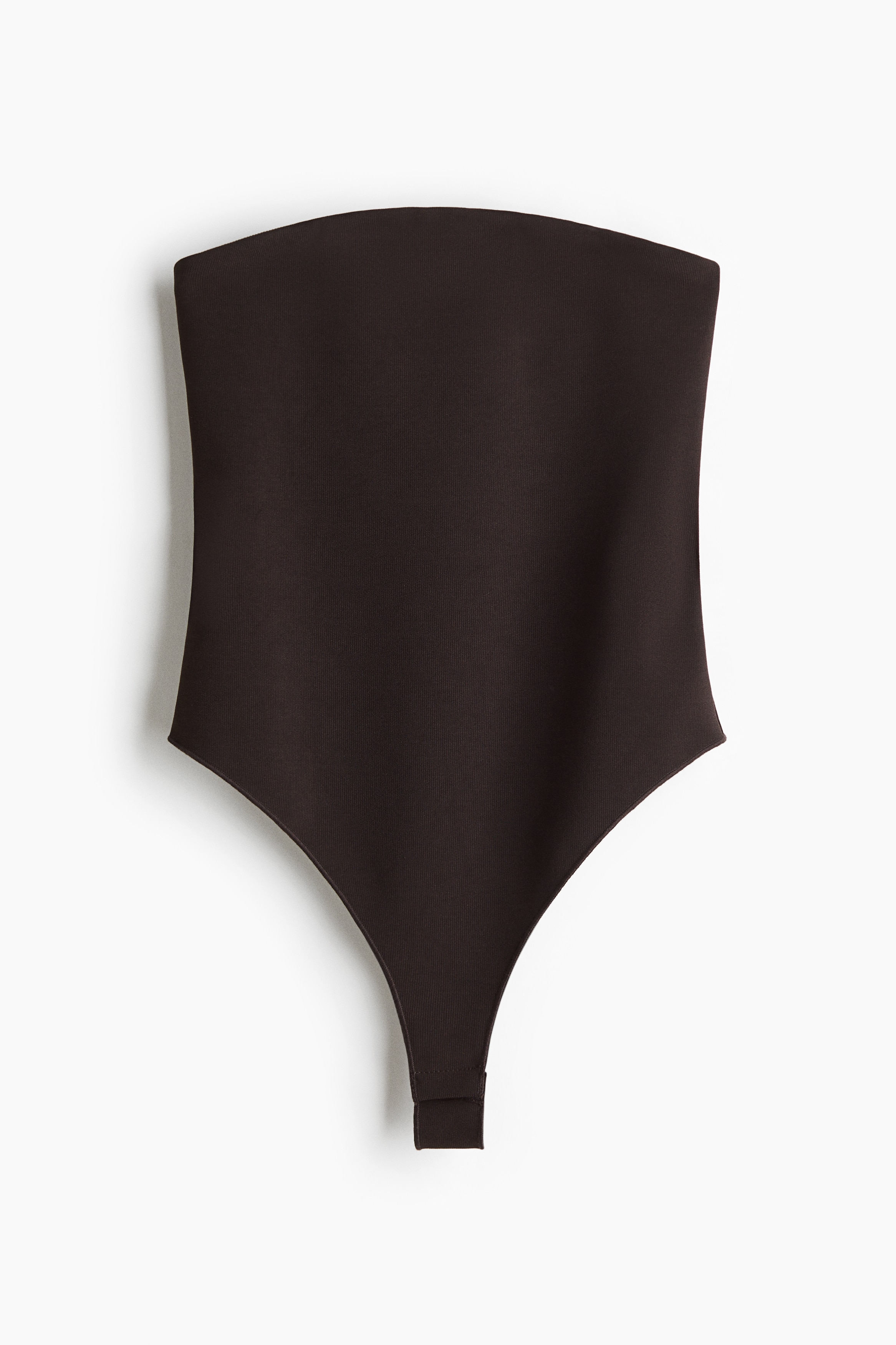 Bandeau Thong Bodysuit - Dark brown/White