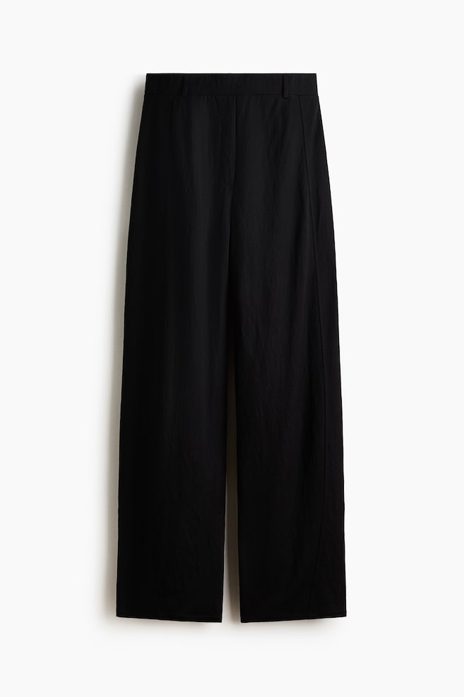 Pantalón barrel en mezcla de viscosa - Negro/Beige oscuro/Marrón oscuro - 1