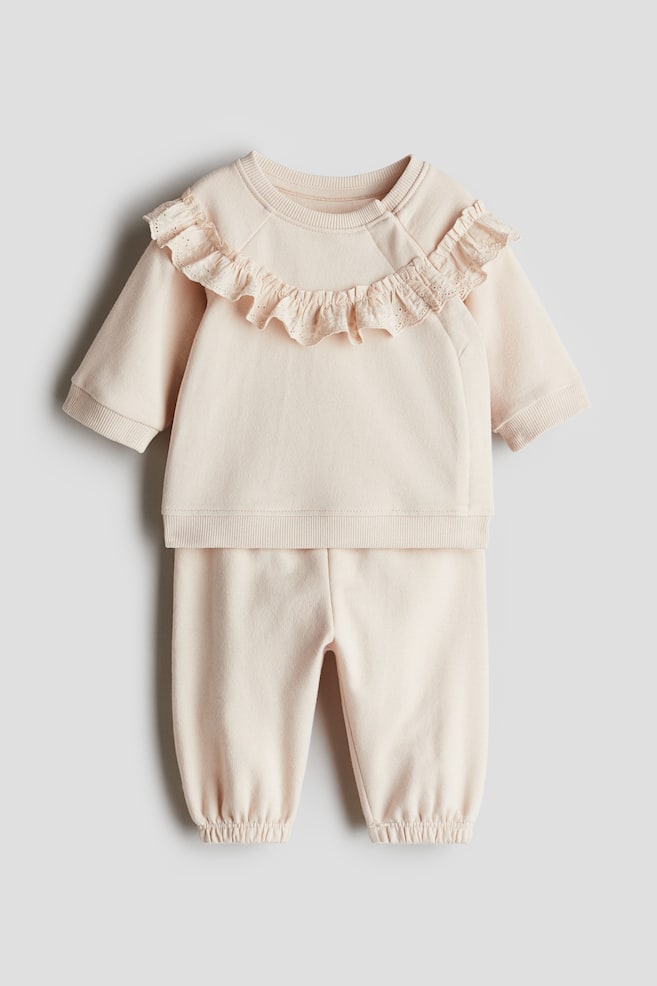 2-piece cotton sweatshirt set - Light beige - 1