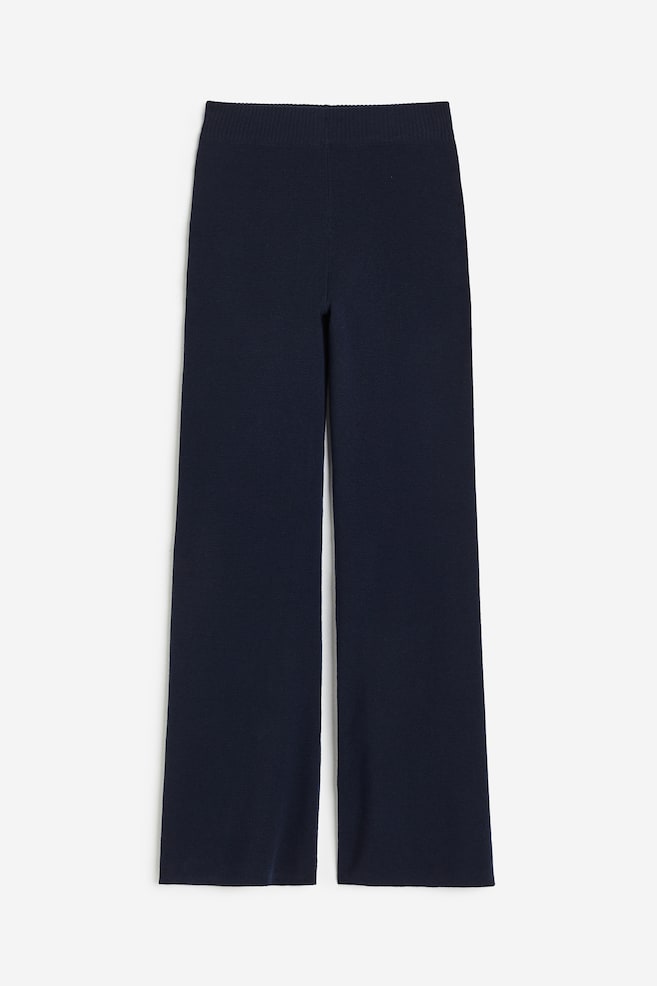 Flared trousers - Navy blue/Light beige marl - 2