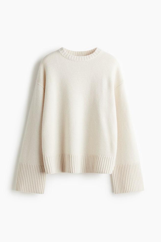 Pullover aus Kaschmirmix - Cremefarben/Dunkelbeige/Weinrot - 1