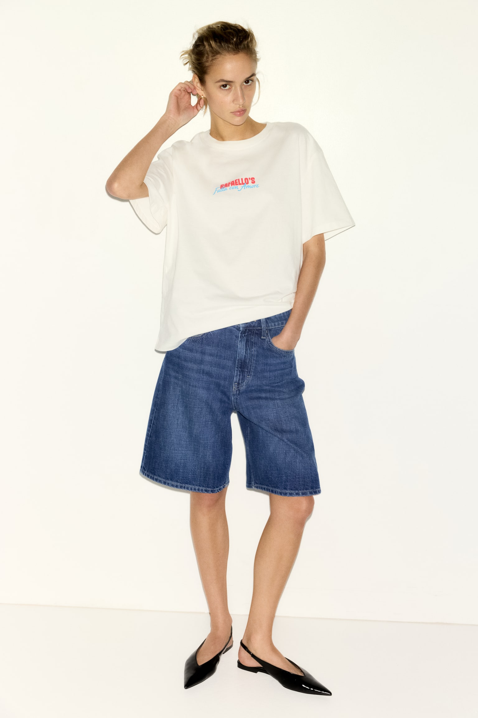 Denim Bermuda shorts - כחול ג'ינס/כחול ג'ינס/כחול ג'ינס בהיר/קרם/אפור כהה - 1