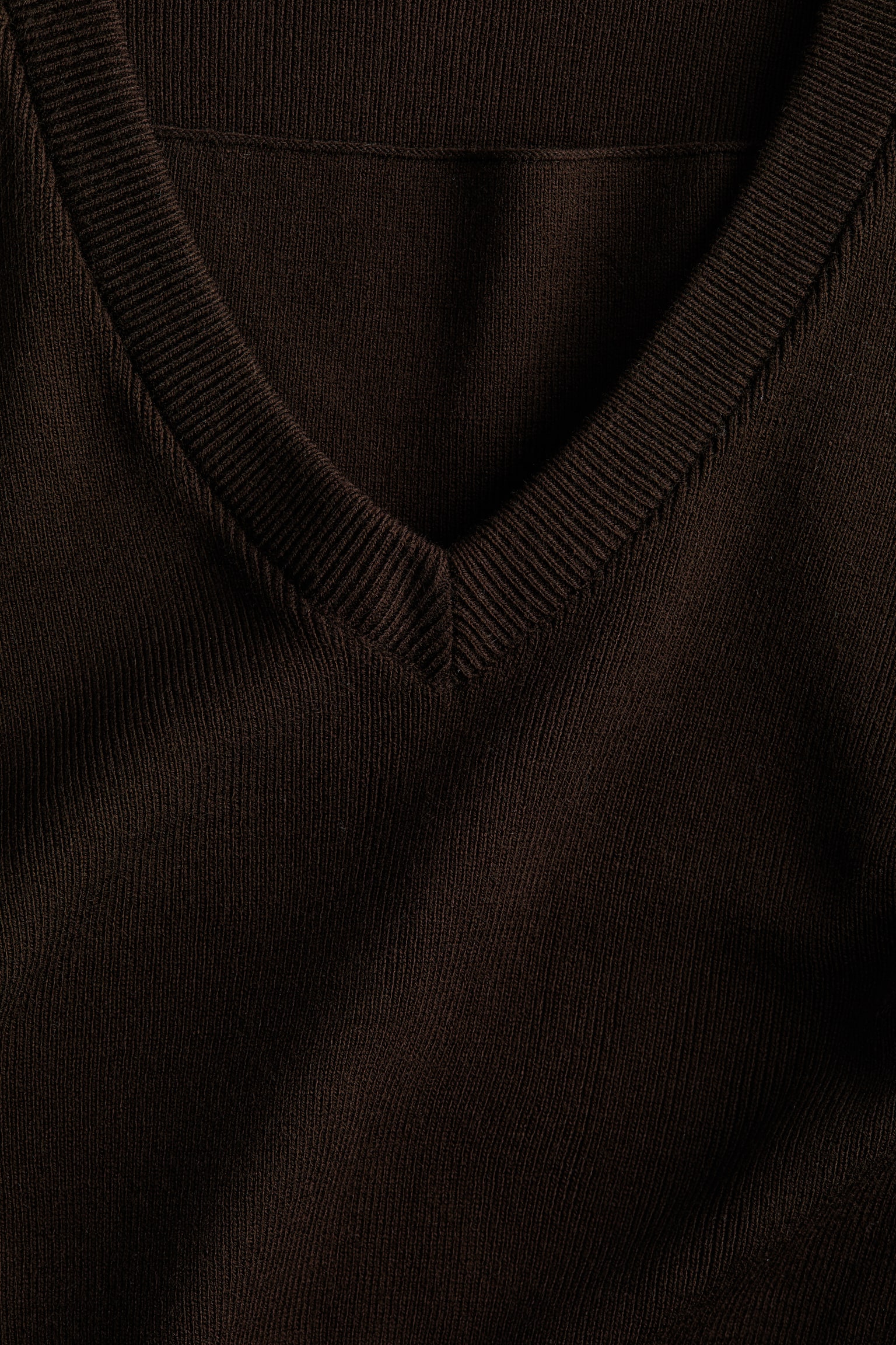 Женский свитер H&M V-Neck, цвет: Тёмный коричневый — фото 6