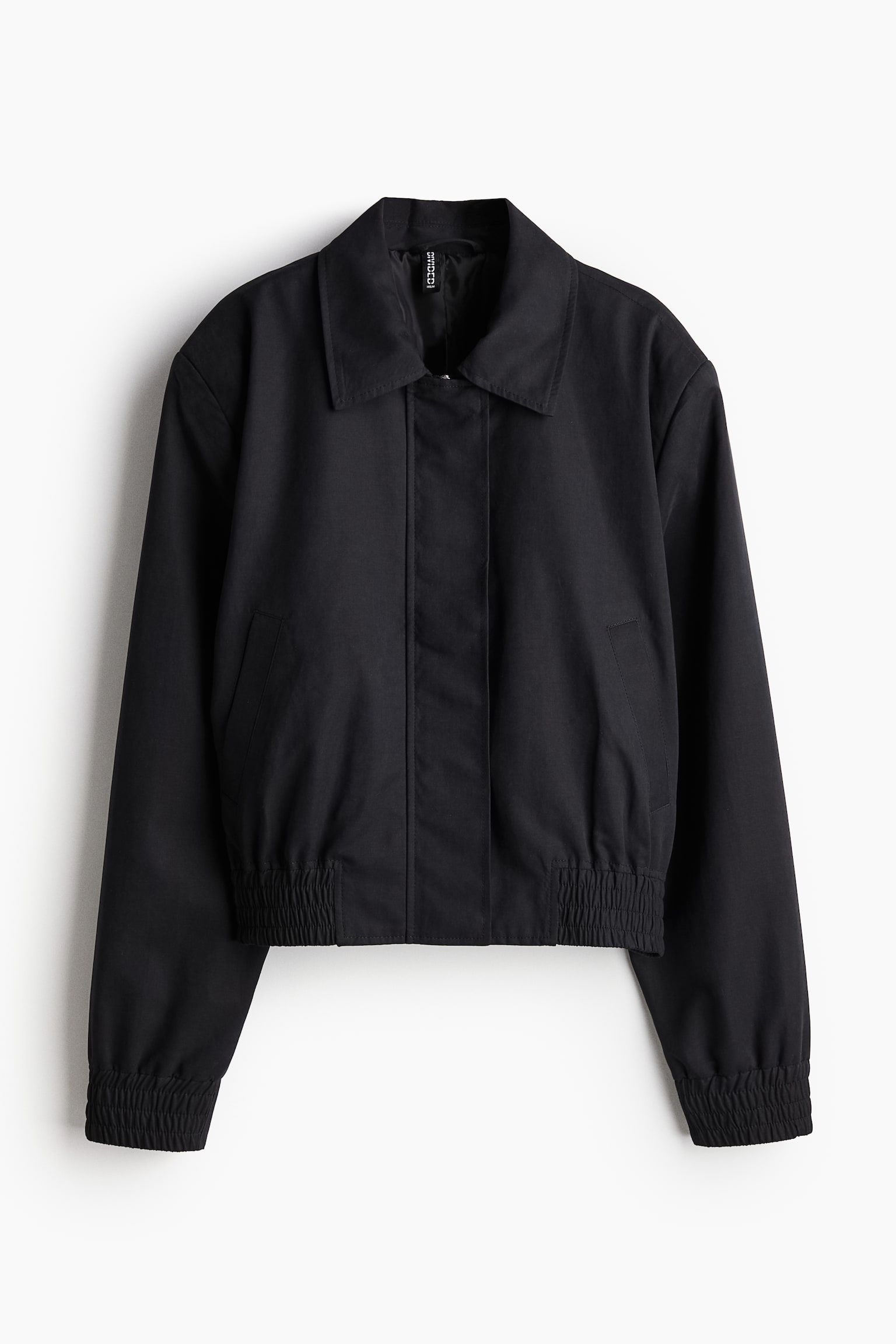 Shoulder Pad Bomber Jacket - Black/Beige - 2