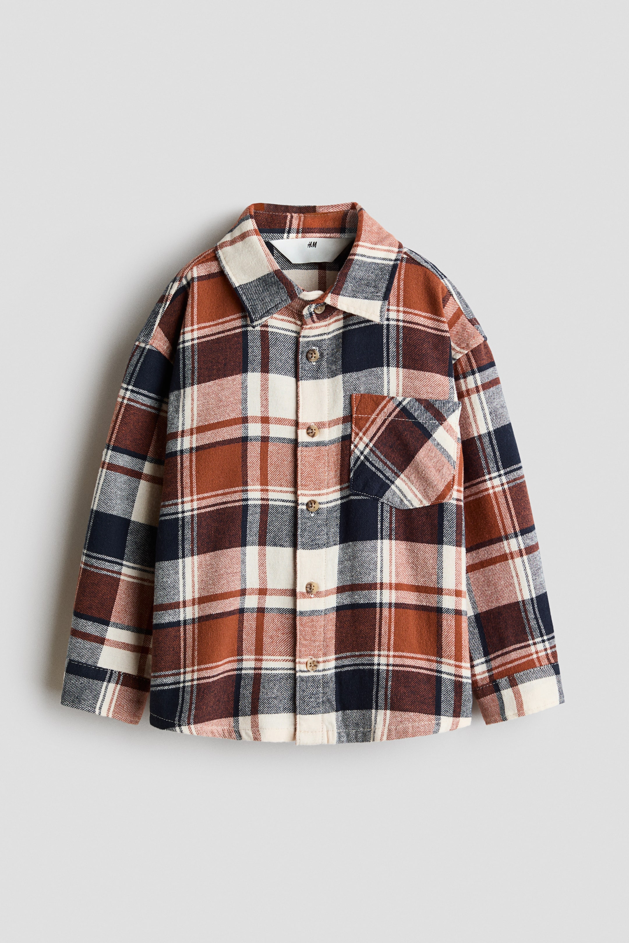 View larger image: Cotton flannel shirt - Brown/Checked - Kids | H&M 1