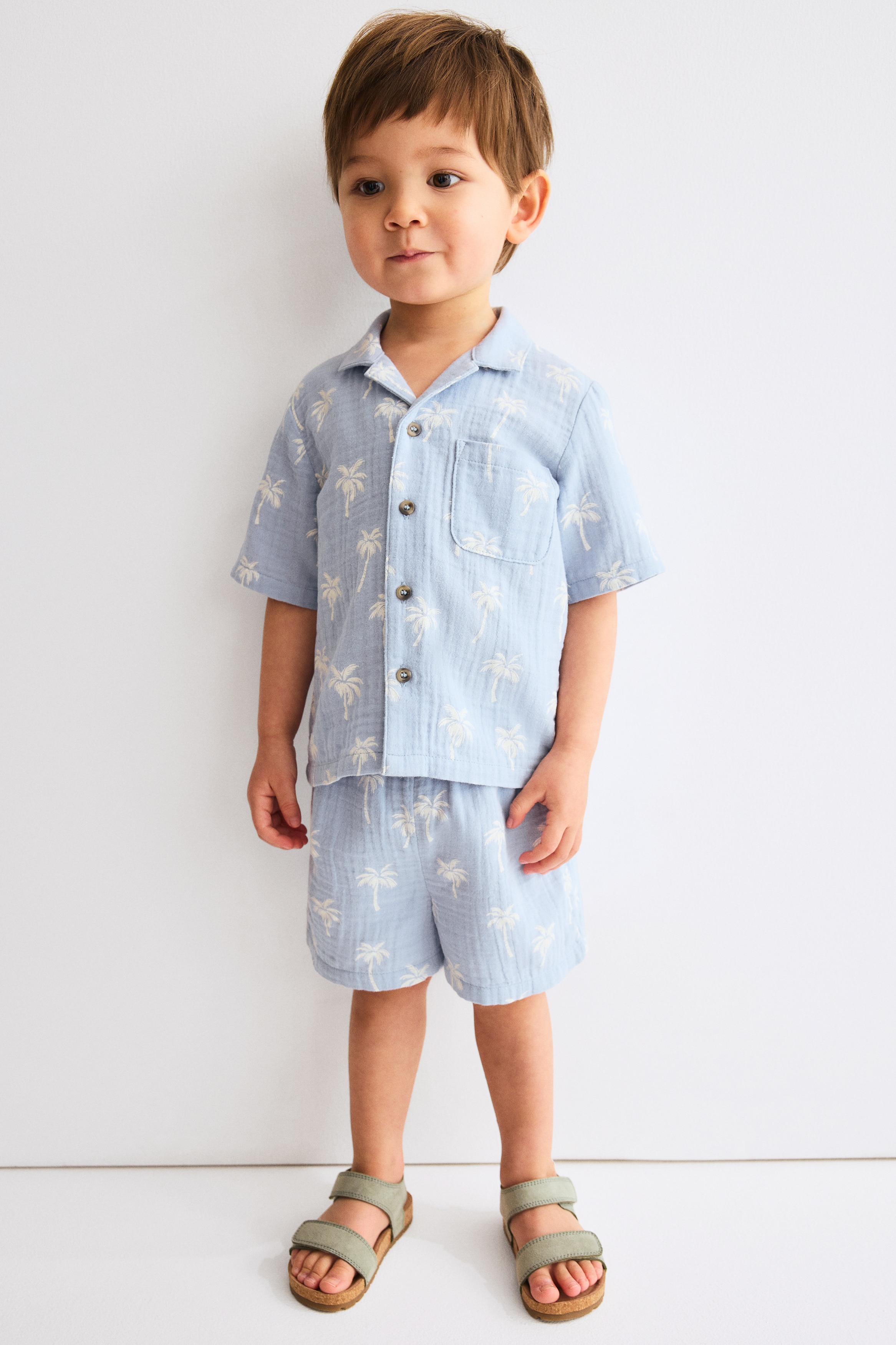 Conjunto de 2 piezas - Azul claro/Palmeras/Azul marino/Anclas