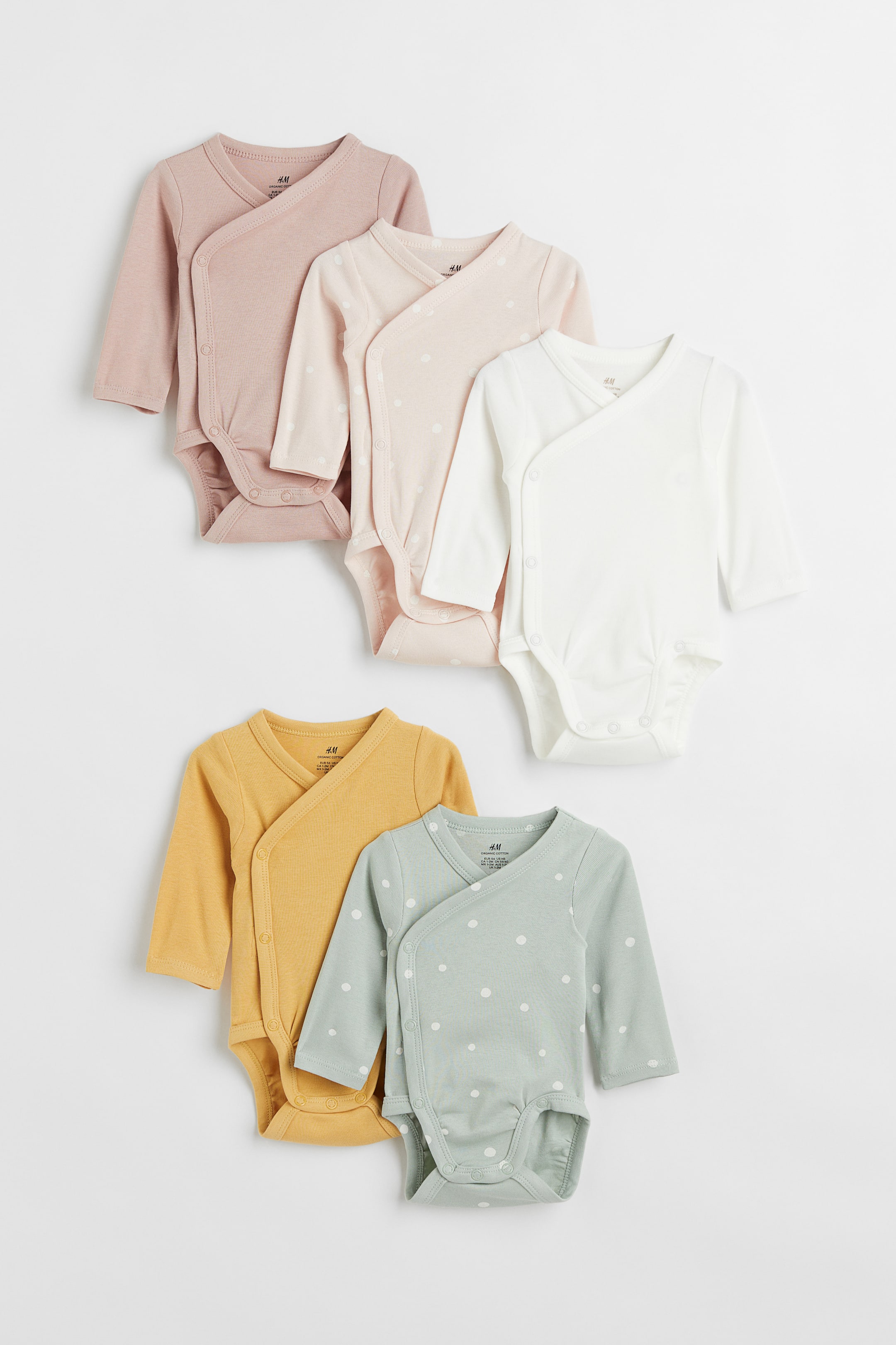 查看大圖: 5件入裹身式連身衣 - 淺粉紅色/黃色 - Kids | H&M 1