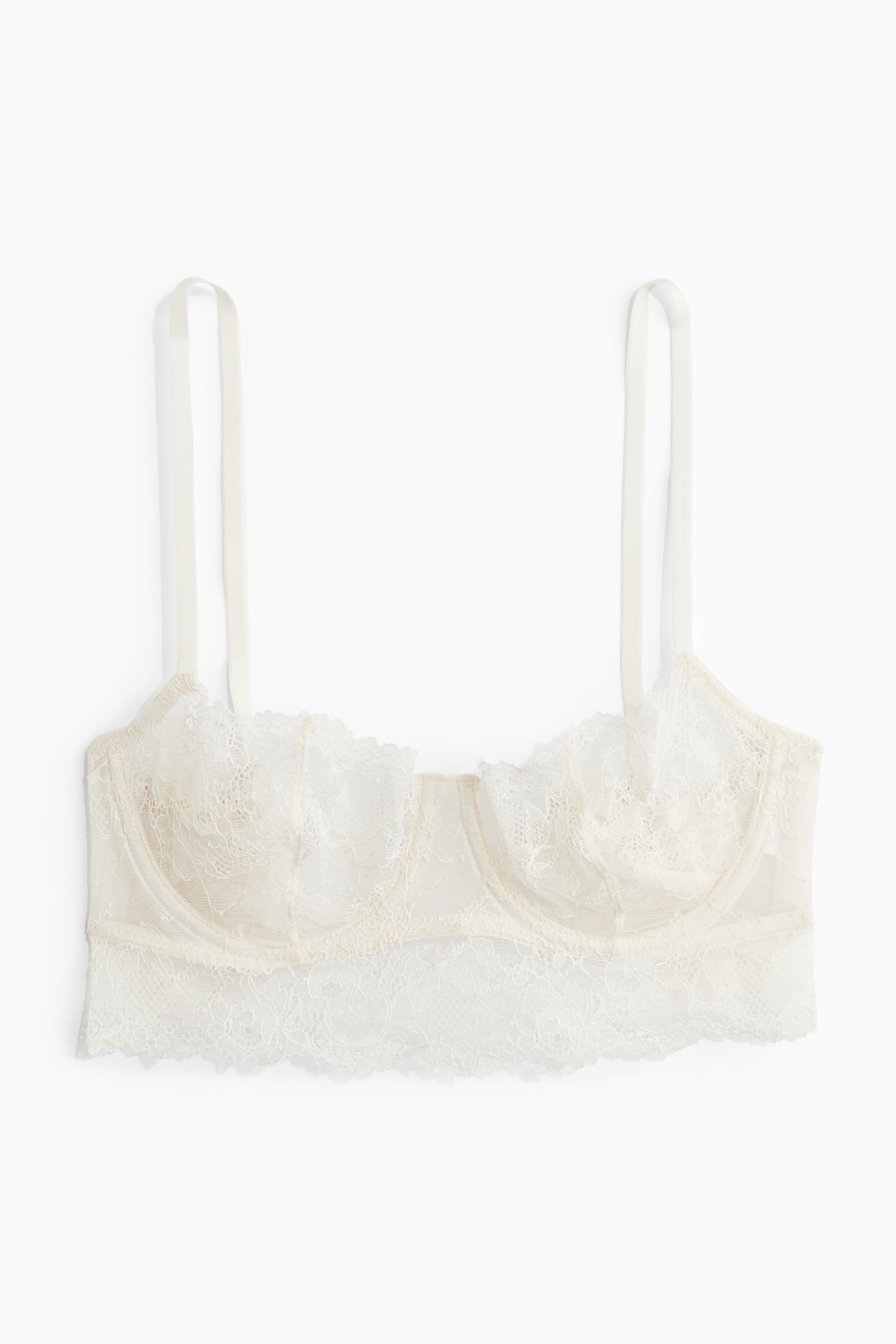 Reggiseno a balconcino in pizzo - Crema