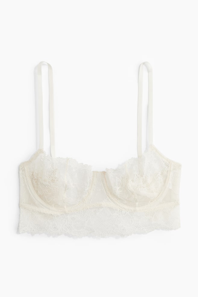 Lace balconette bra - Cream - 1