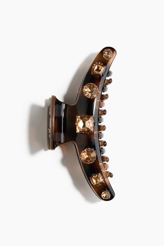 Аксессуары для волос H&M Rhinestone-Detail Hair Claw, цвет: Тёмный коричневый