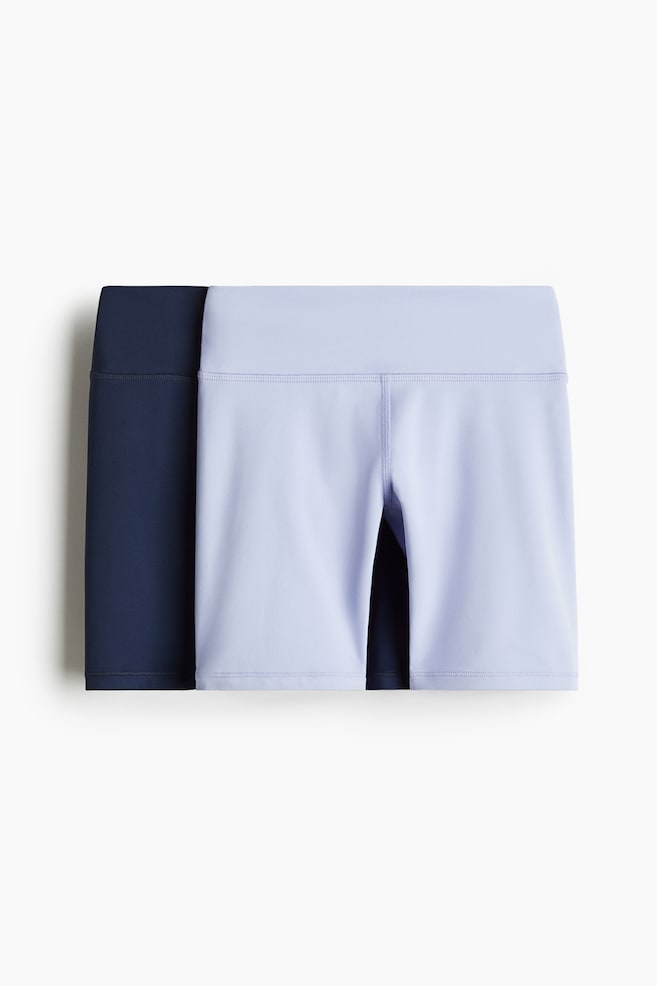 2-pack sports cycling shorts with DryMove™ - Light blue/Navy blue/Black - 1