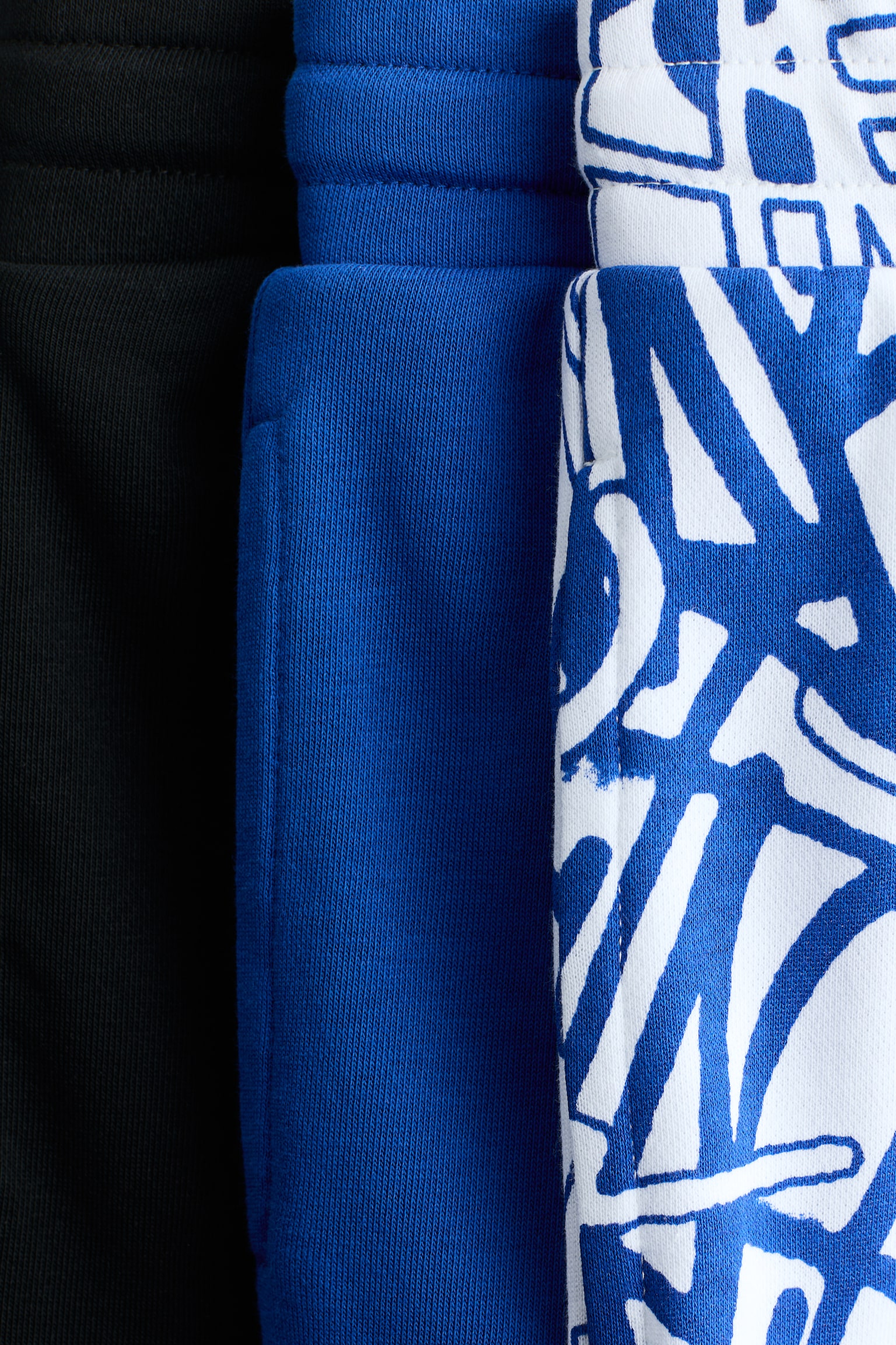 Lot de 3 shorts en molleton - Bleu vif/graffitis/Bleu/gris chiné/noir - 2