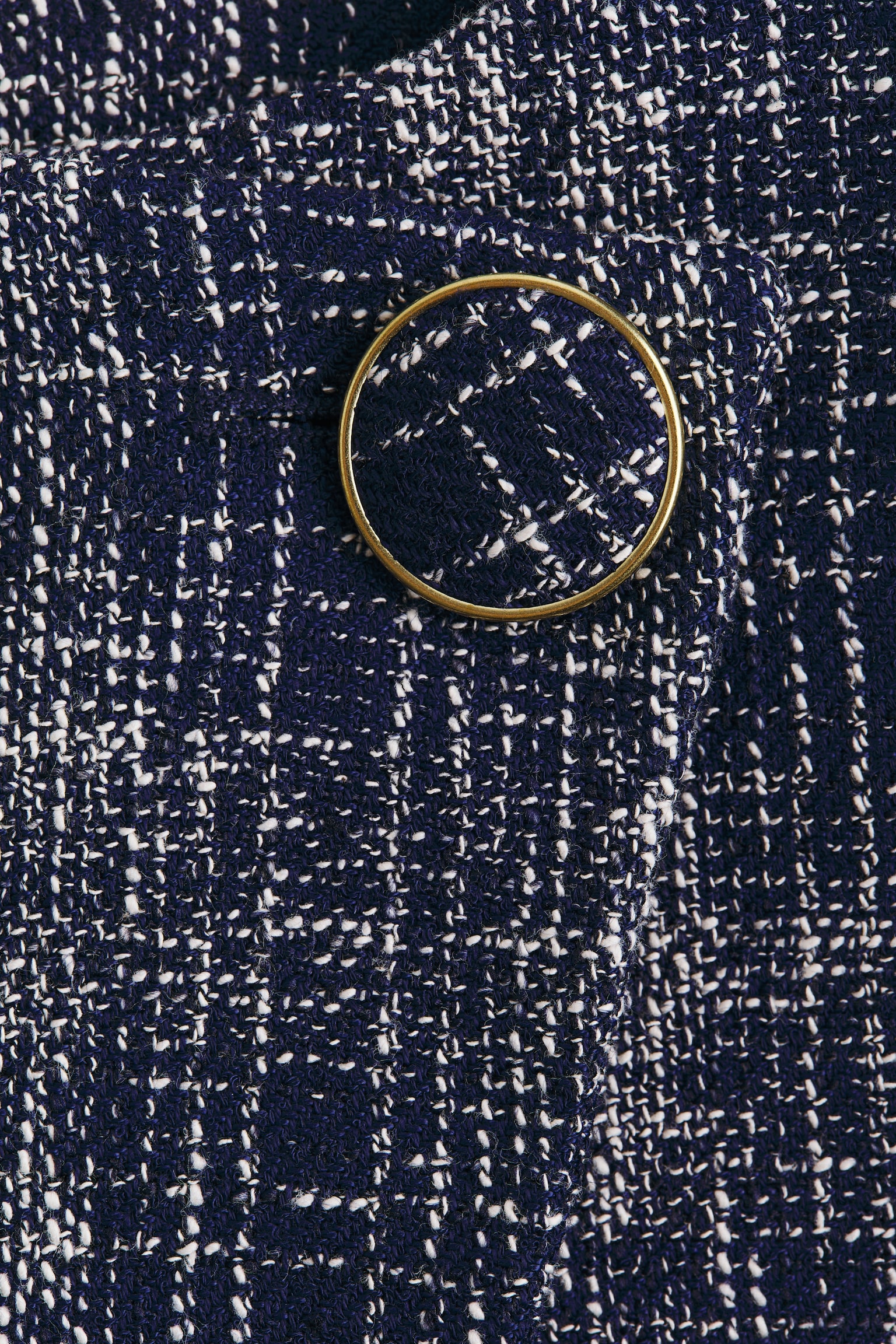 Kraagloze blazer - Donkerblauw/geruit - 5