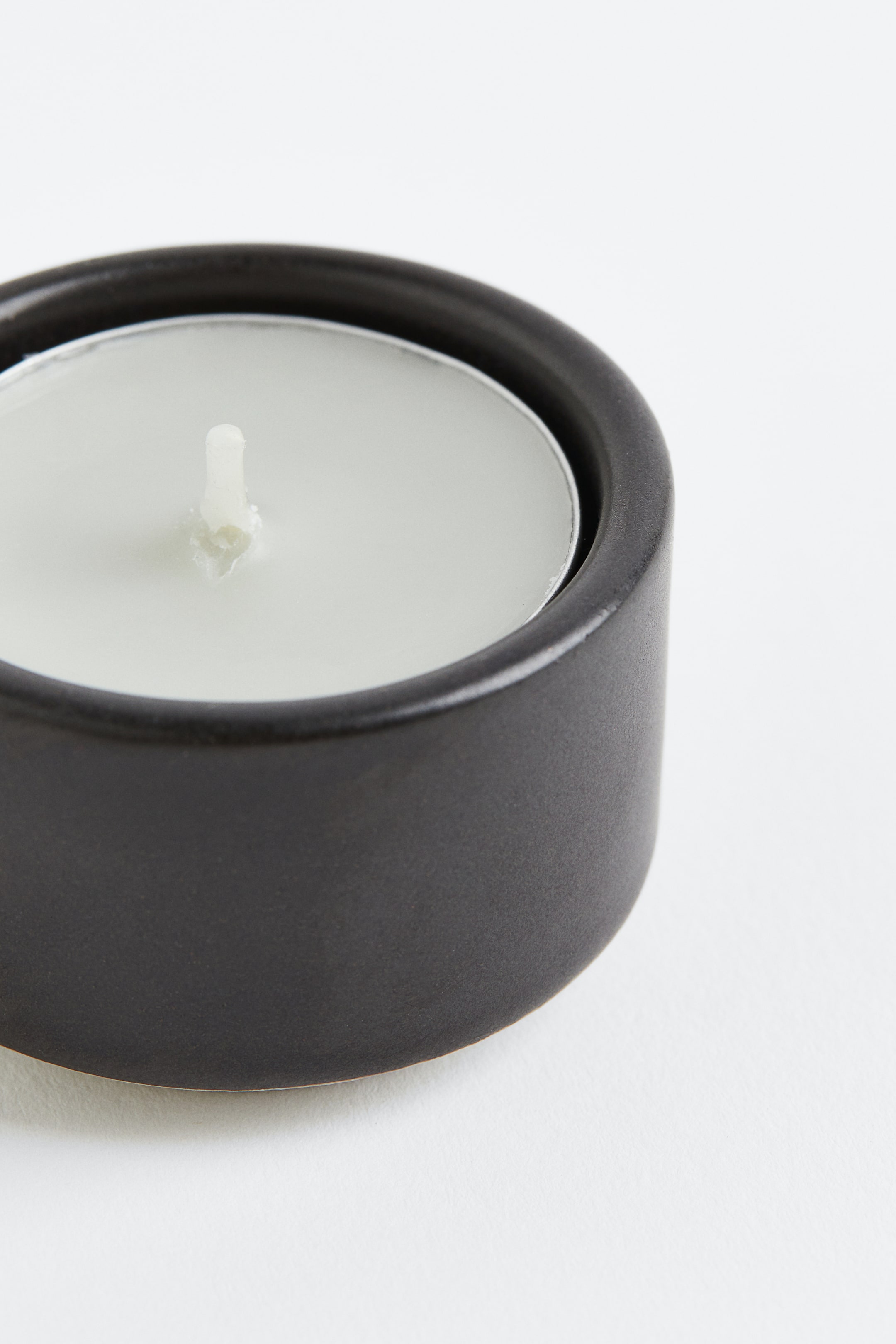 Stoneware Tea Light Holder Black Home All H&M US