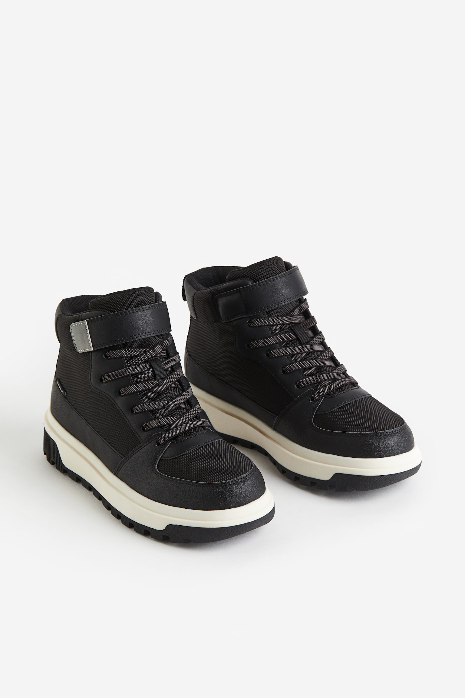 Waterproof Hi Top Sneakers - Black/Dark khaki green - 1