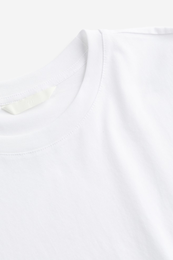 T-shirt i bomuld - Hvid/Sort/Støvet blå/Lysegråmeleret/Creme/Sortstribet/Hvid/Stribet/Hvid/Sortstribet - 6