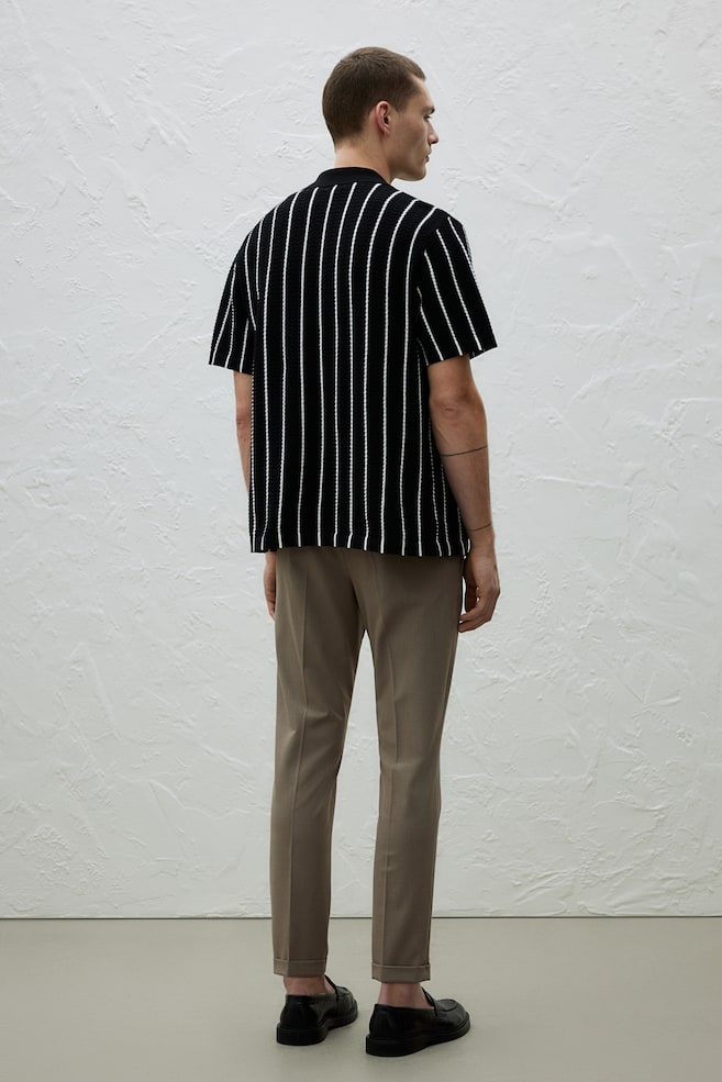 Slim Fit Cropped suit trousers - Beige/Black - 5