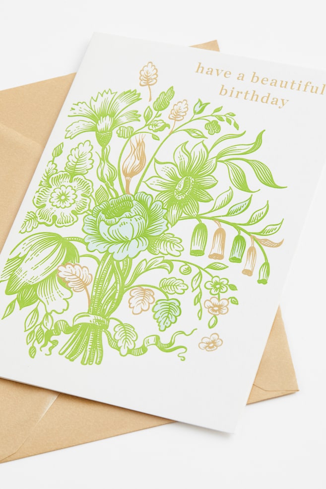 Greeting card with envelope - Green/Birthday flowers/Yellow/Flowers/Yellow/Sunflower/Light blue/Sunburst/dc/dc/dc/dc - 2