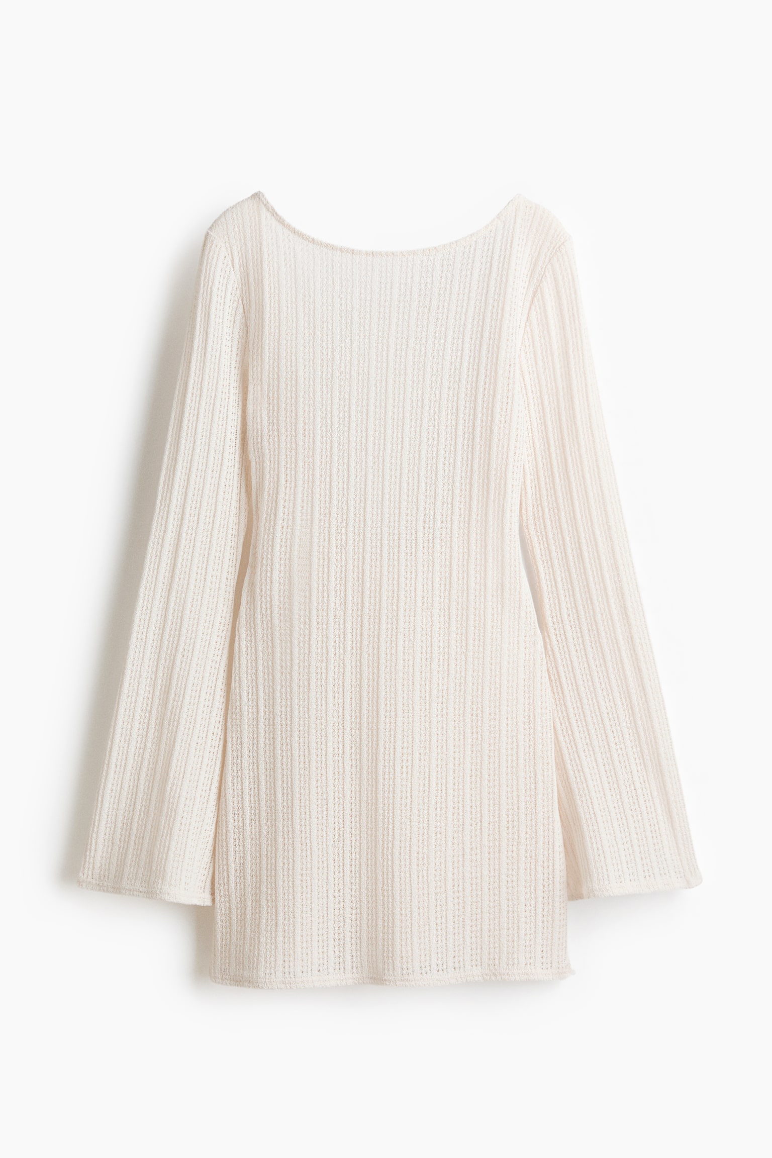 Boat-Neck Beach Dress - White/Dark brown/Dark red - 2