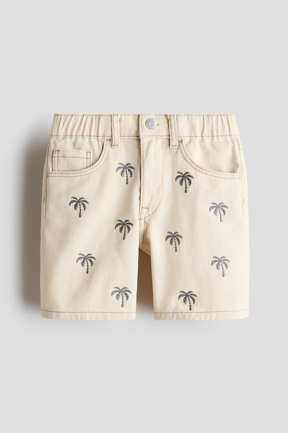 Детские шорты H&M Embroidered Twill Shorts