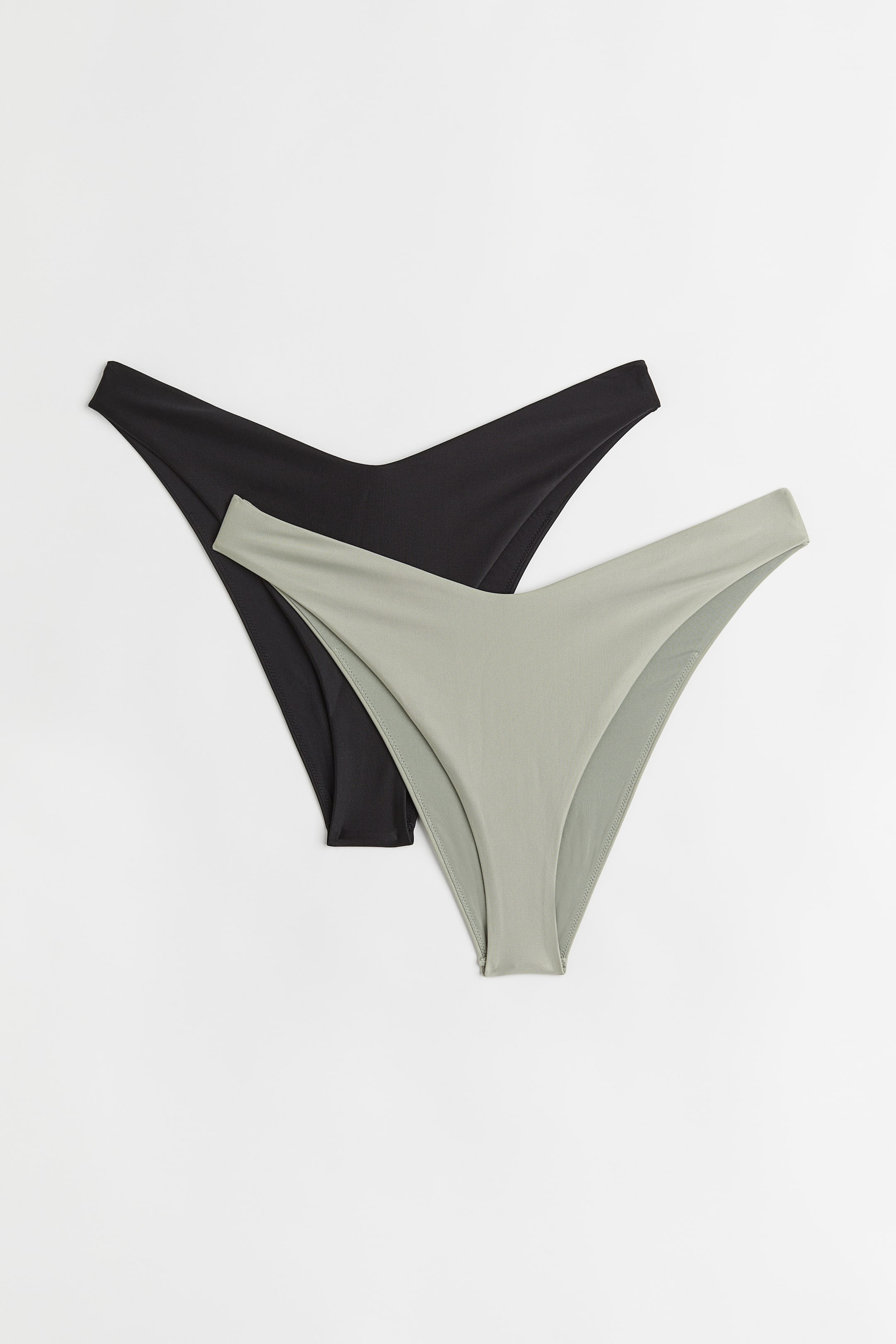 View larger image: 2-pack bikini bottoms - Black/Sage green - Ladies | H&M IN 1