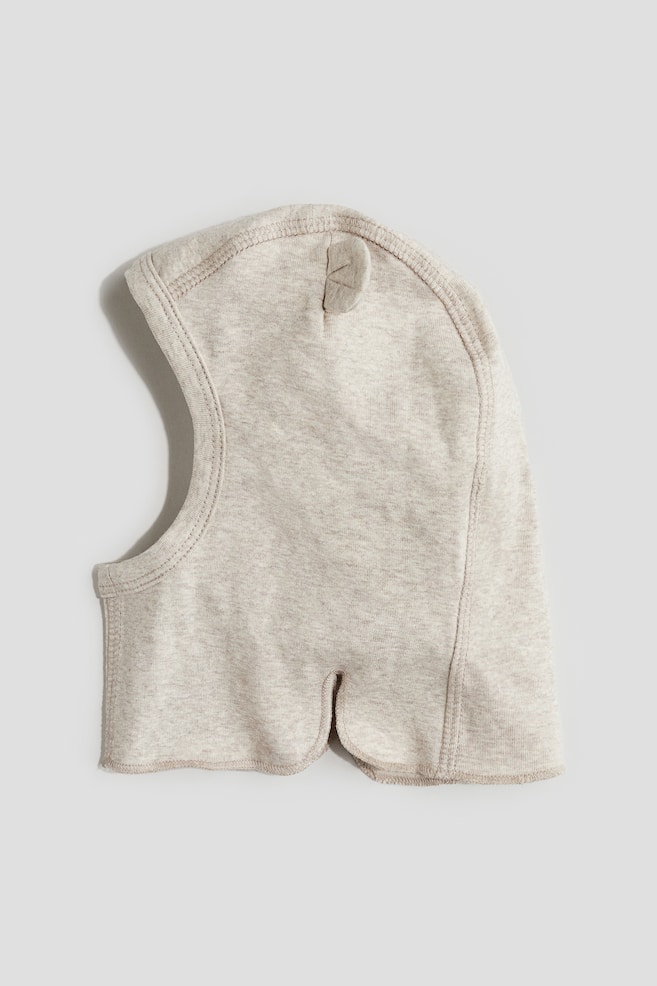 Cotton jersey balaclava - Light beige - 1