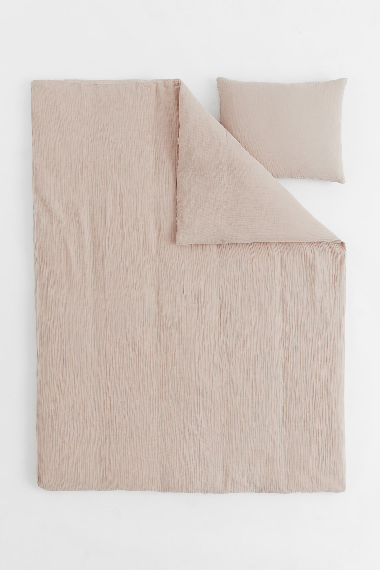 Muslin single duvet cover set - Light beige/White/Light mole/Sage green/Light brown/Old rose/Mustard yellow - 4