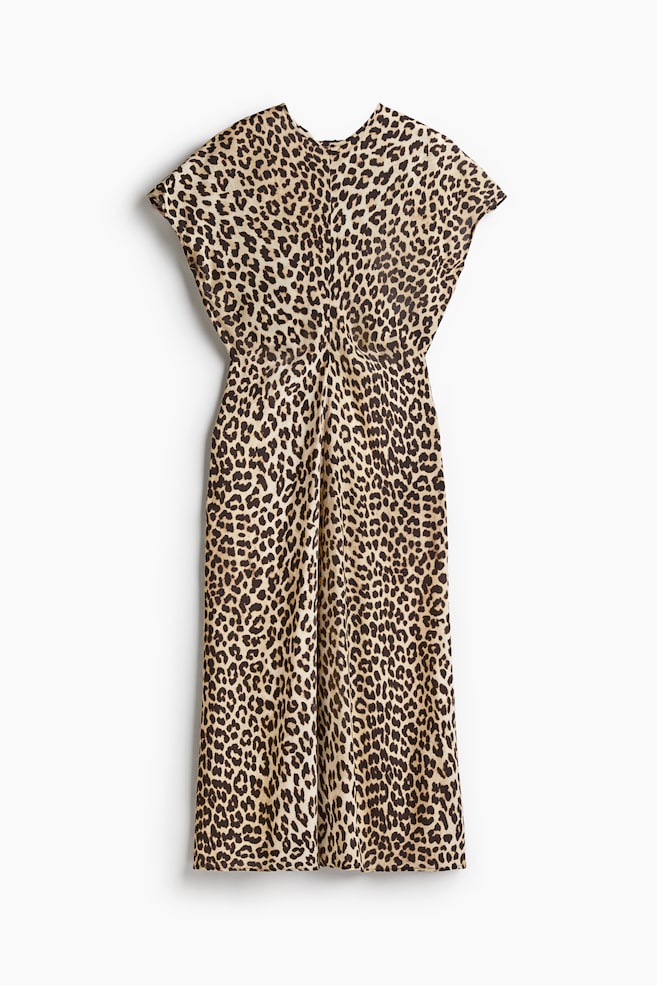 Tapered-waist dress - Beige/Leopard print/White/Floral/Black/White patterned - 1