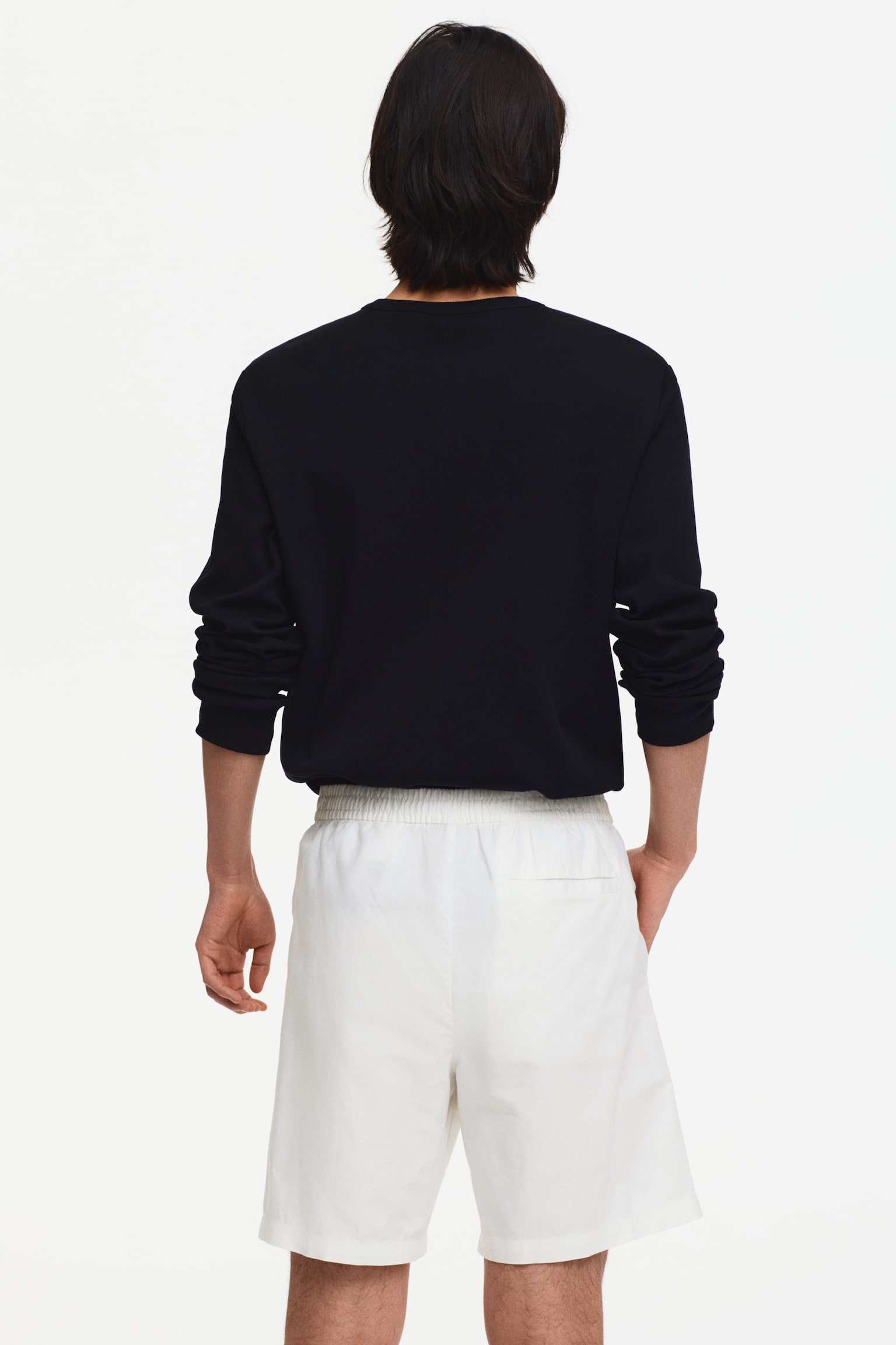 Short Regular Fit en lin mélangé - Blanc/Crème/Noir/Marron foncé/Vert kaki - 3