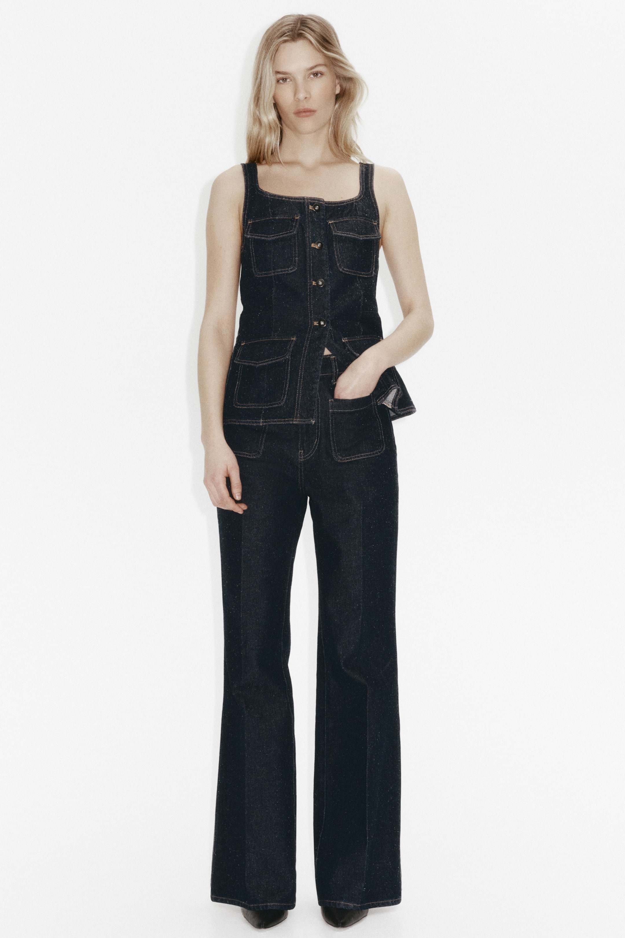 Grotere afbeelding bekijken: Bootcut High Jeans - Donker denimblauw - DAMES | H&M NL 1