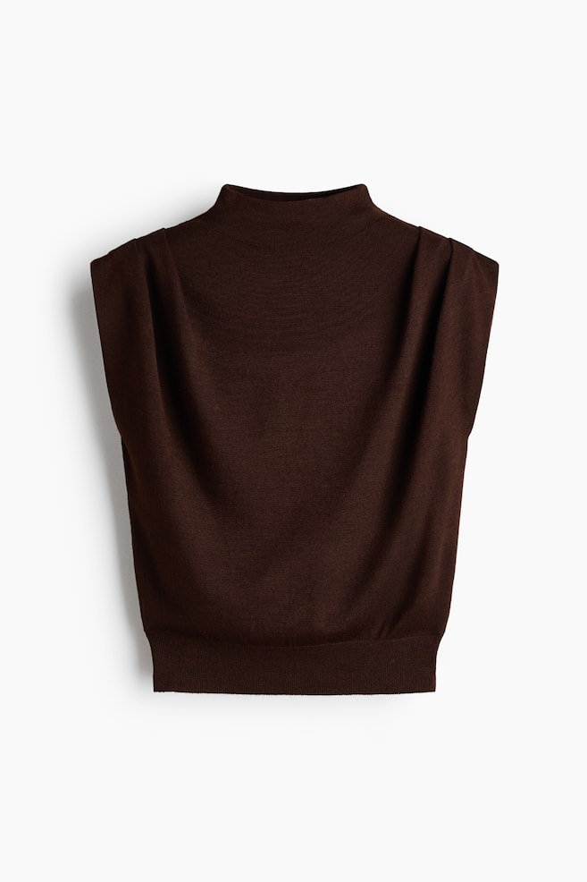 Fine-Knit Top - Brown - 1