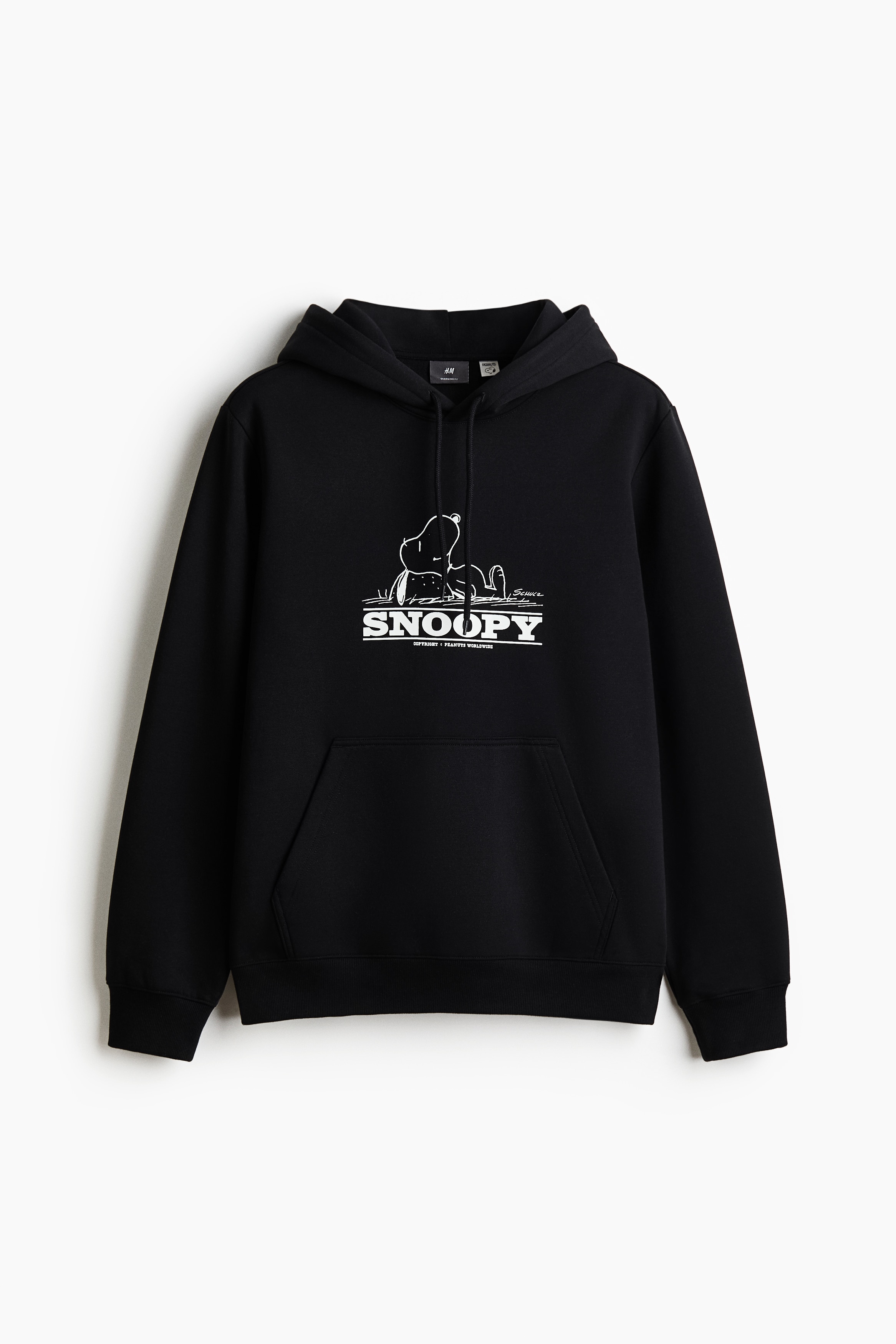 Men - Black/Snoopy Regular Fit Hoodie - Size: M  - H&M