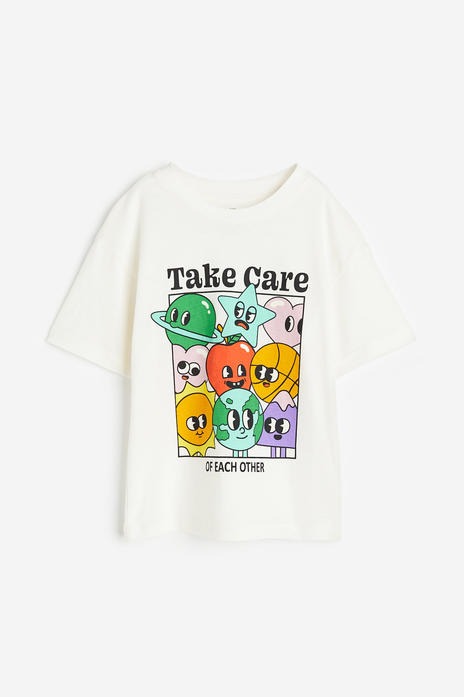Print Tee - Natural white/Take Care - 1