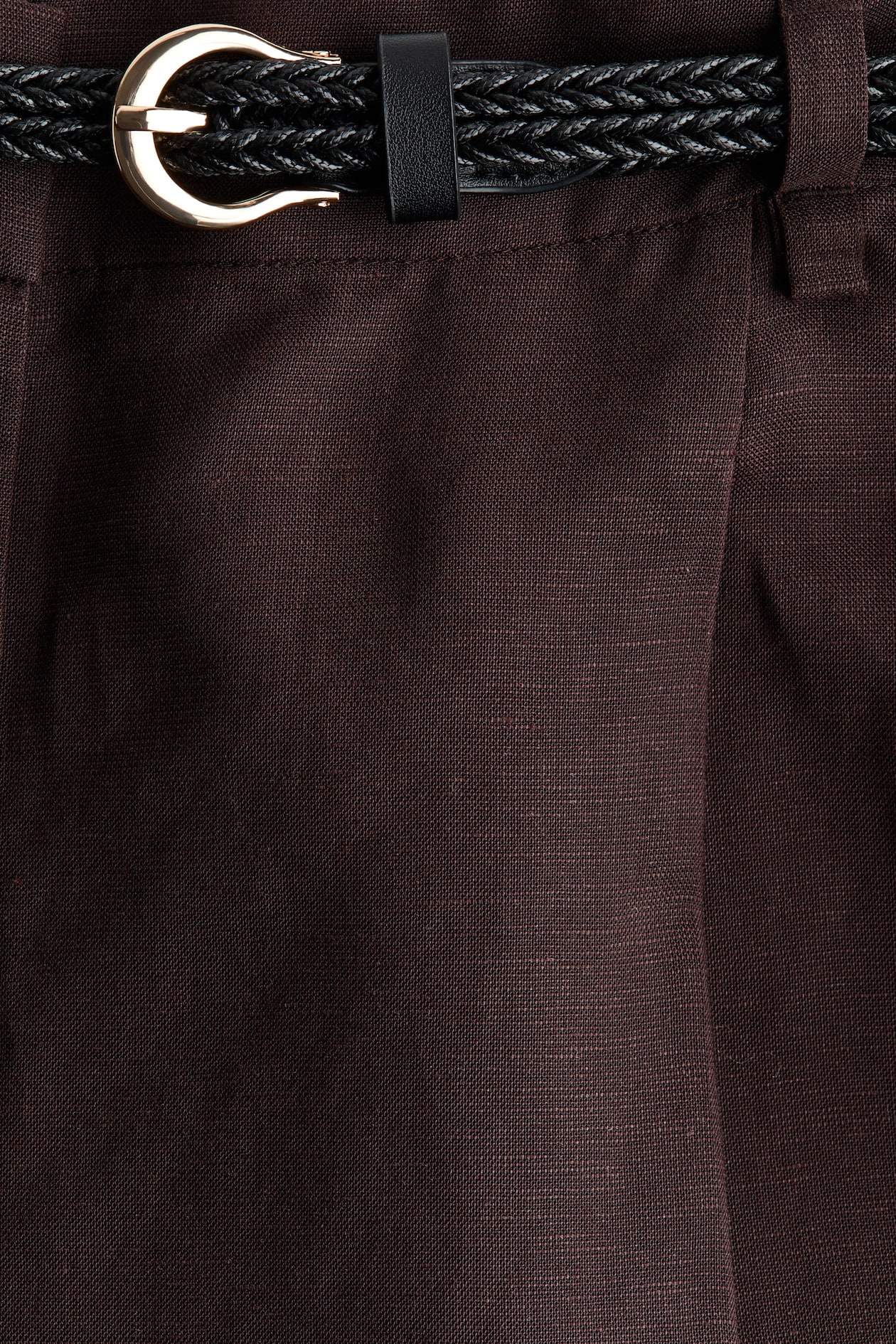 Linen-Blend Pants with Belt - image 3