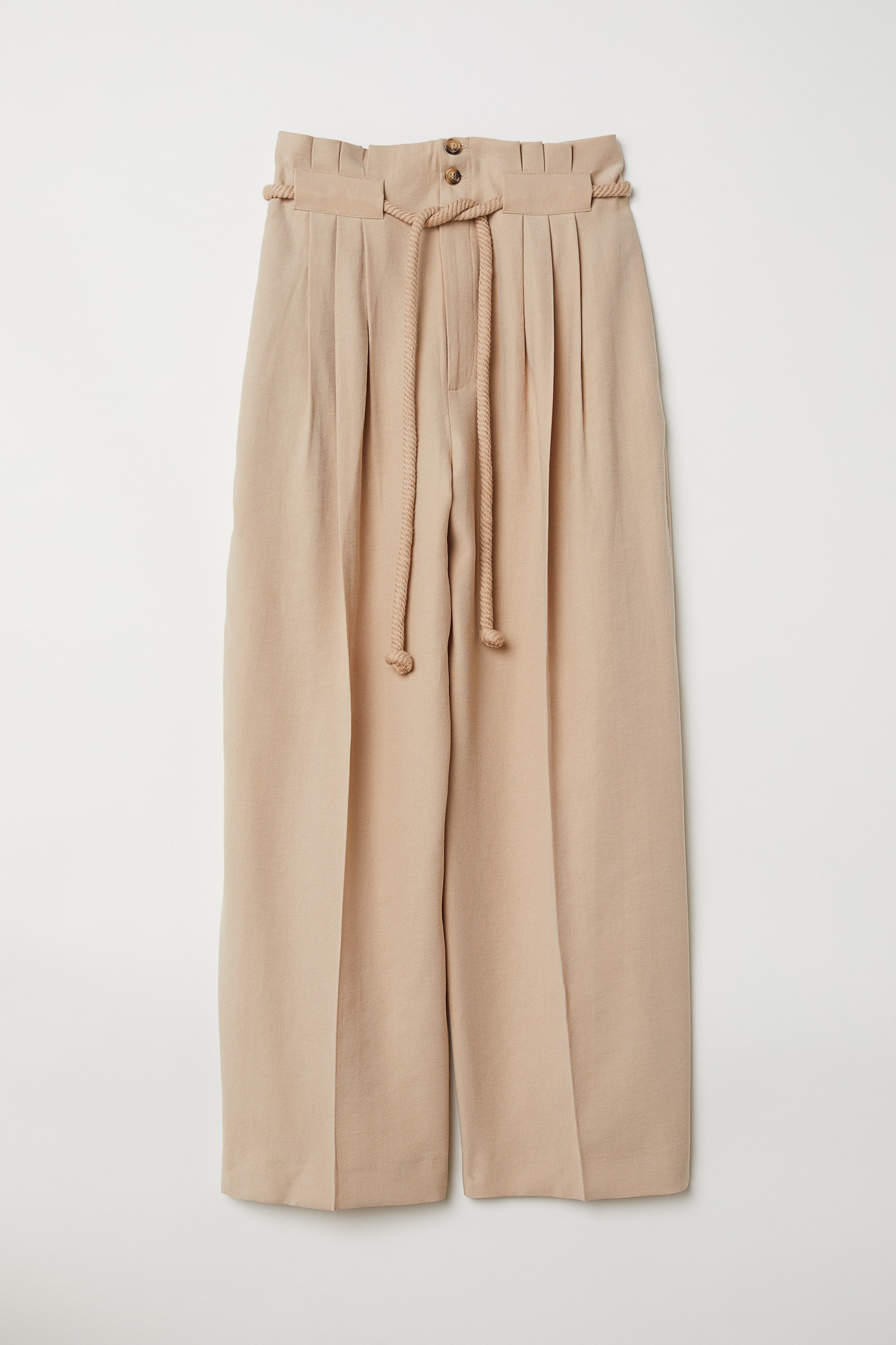 Grotere afbeelding bekijken: Broek met strikceintuur - Lichtbeige - DAMES | H&M NL 1