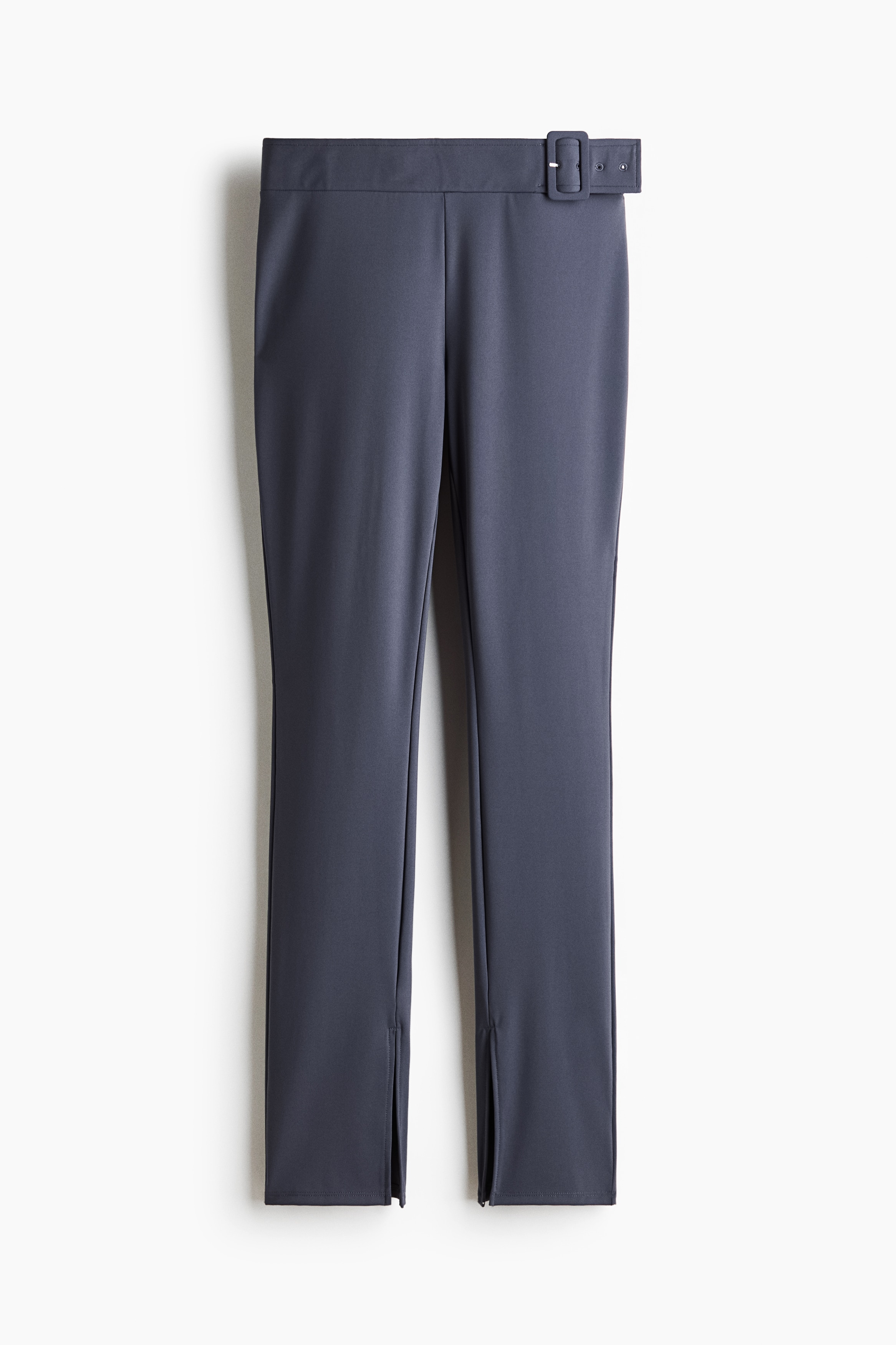 Belt-detail nylon trousers - Dark blue