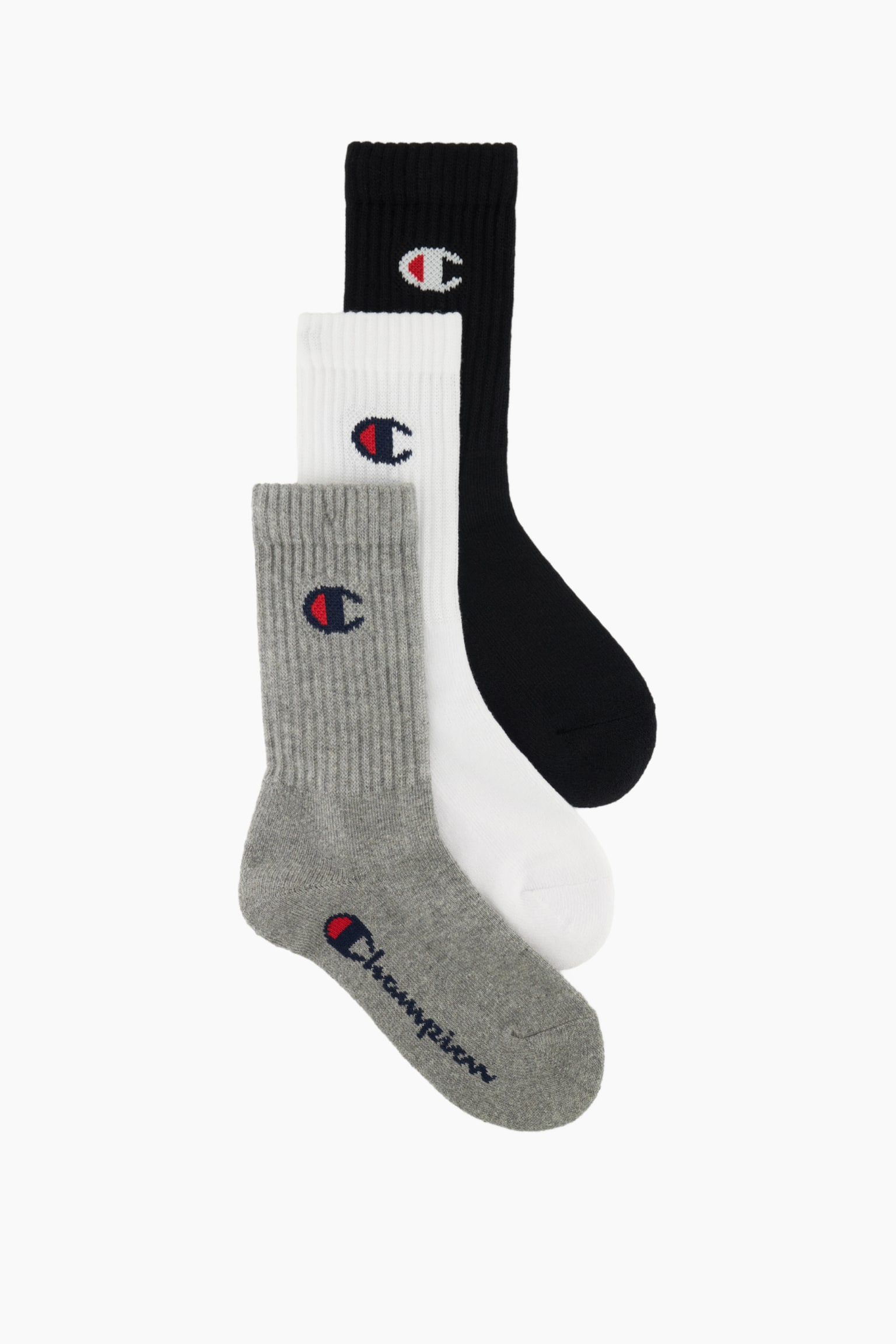 3pk Crew Socks - Gray Melange Light - 1