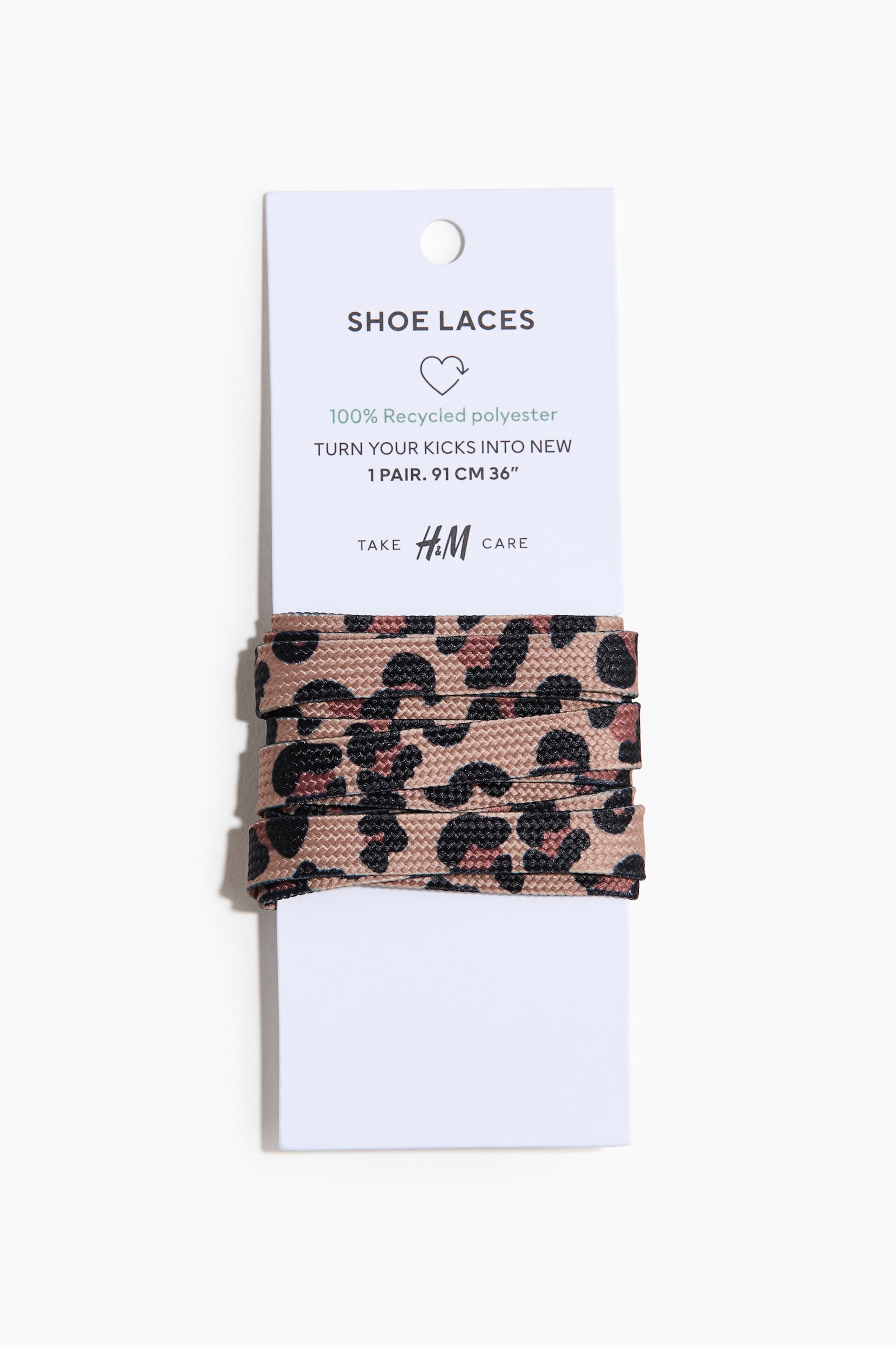 Shoe laces - Beige/Leopard print/White