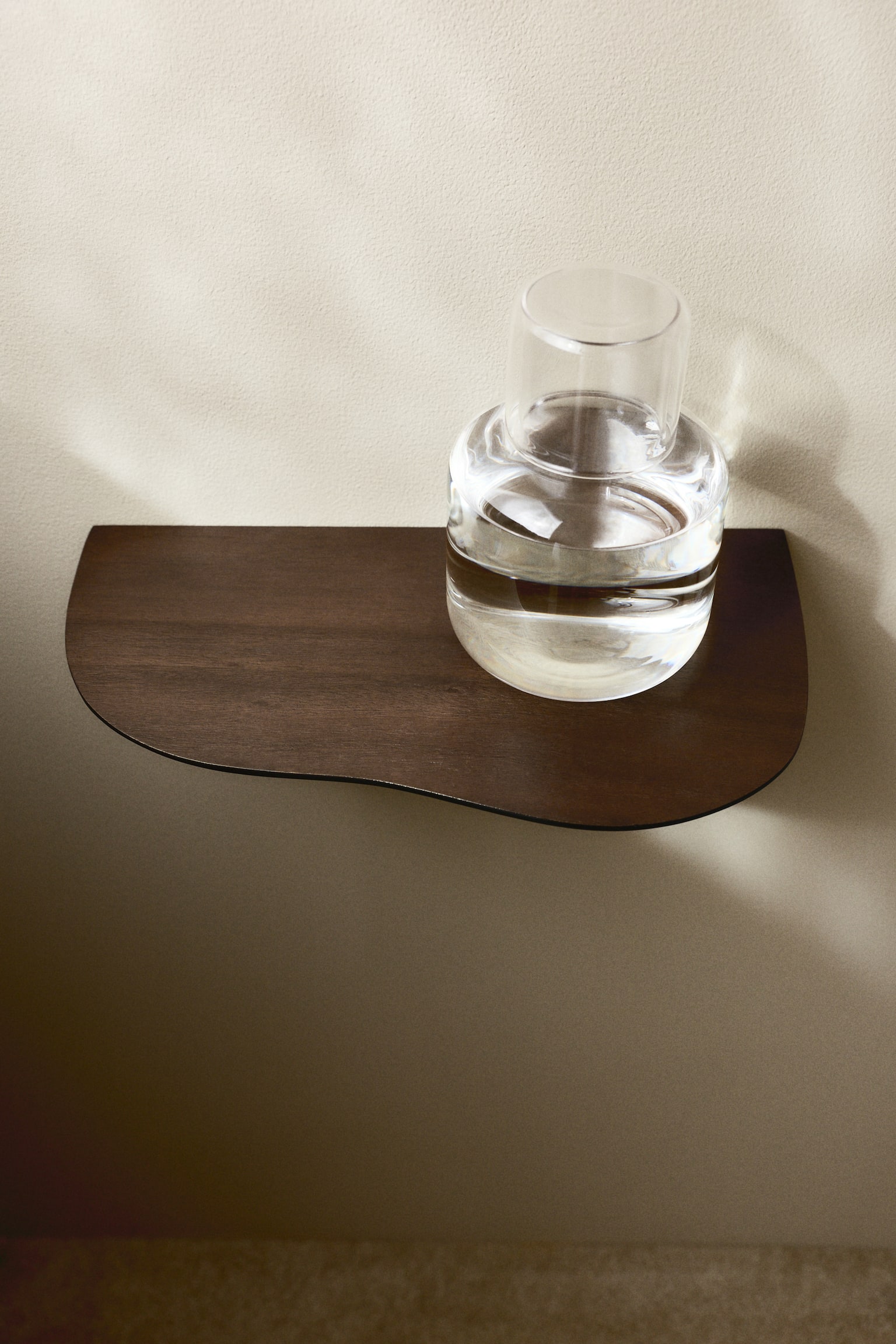 Small wooden wall shelf - Brown/Light beige - 1
