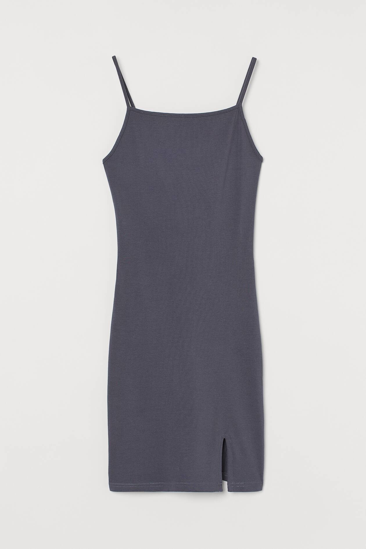 Fitted Jersey Dress - Dark gray - Ladies | H&M US