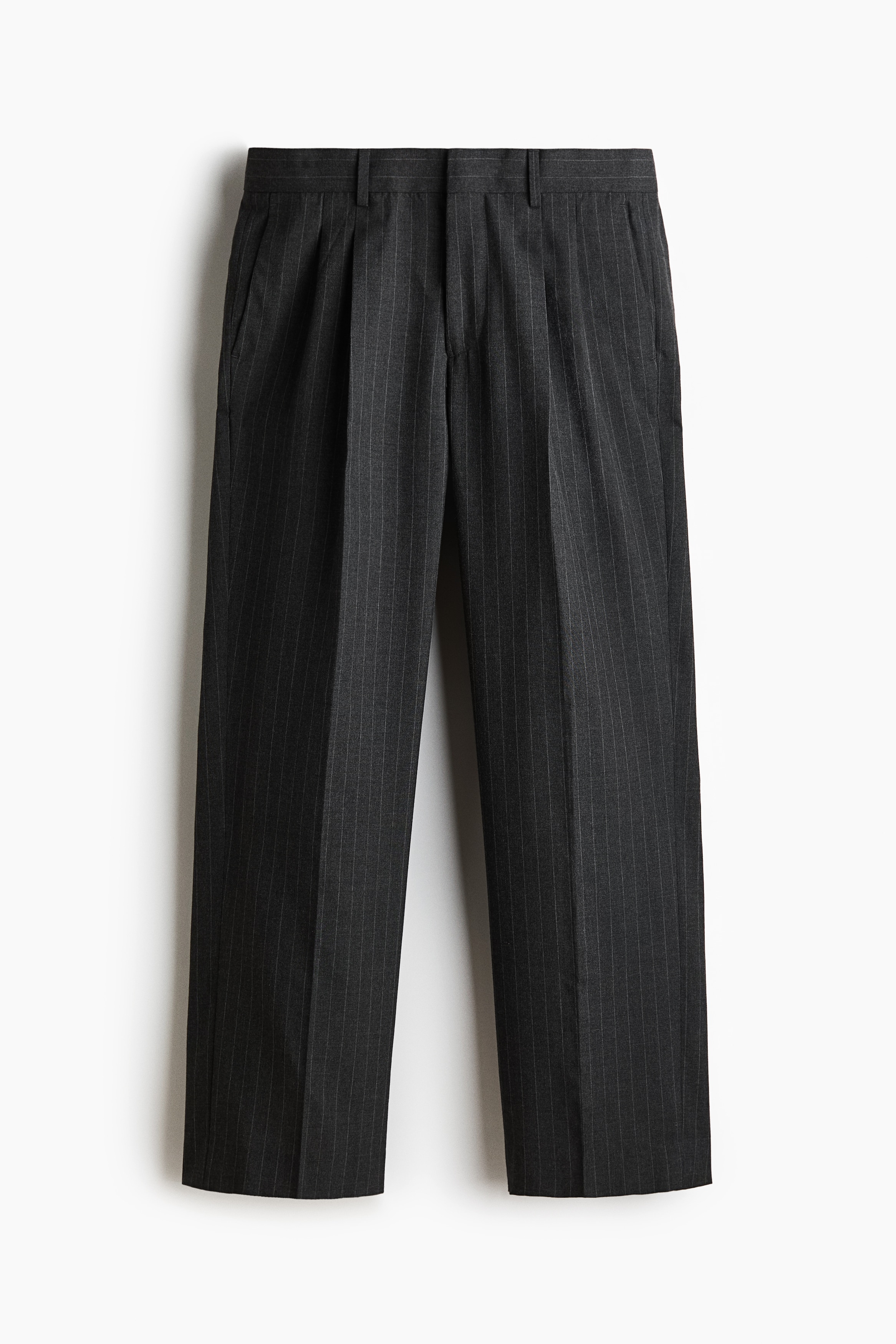 Regular-Fit Suit Pants - Black/pinstriped