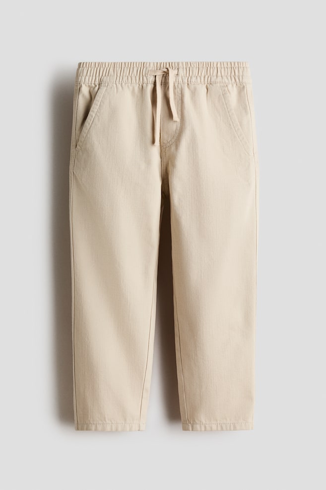 Cotton Twill Pants - Beige/Dark khaki beige/Dark dusty blue/Beige - 1