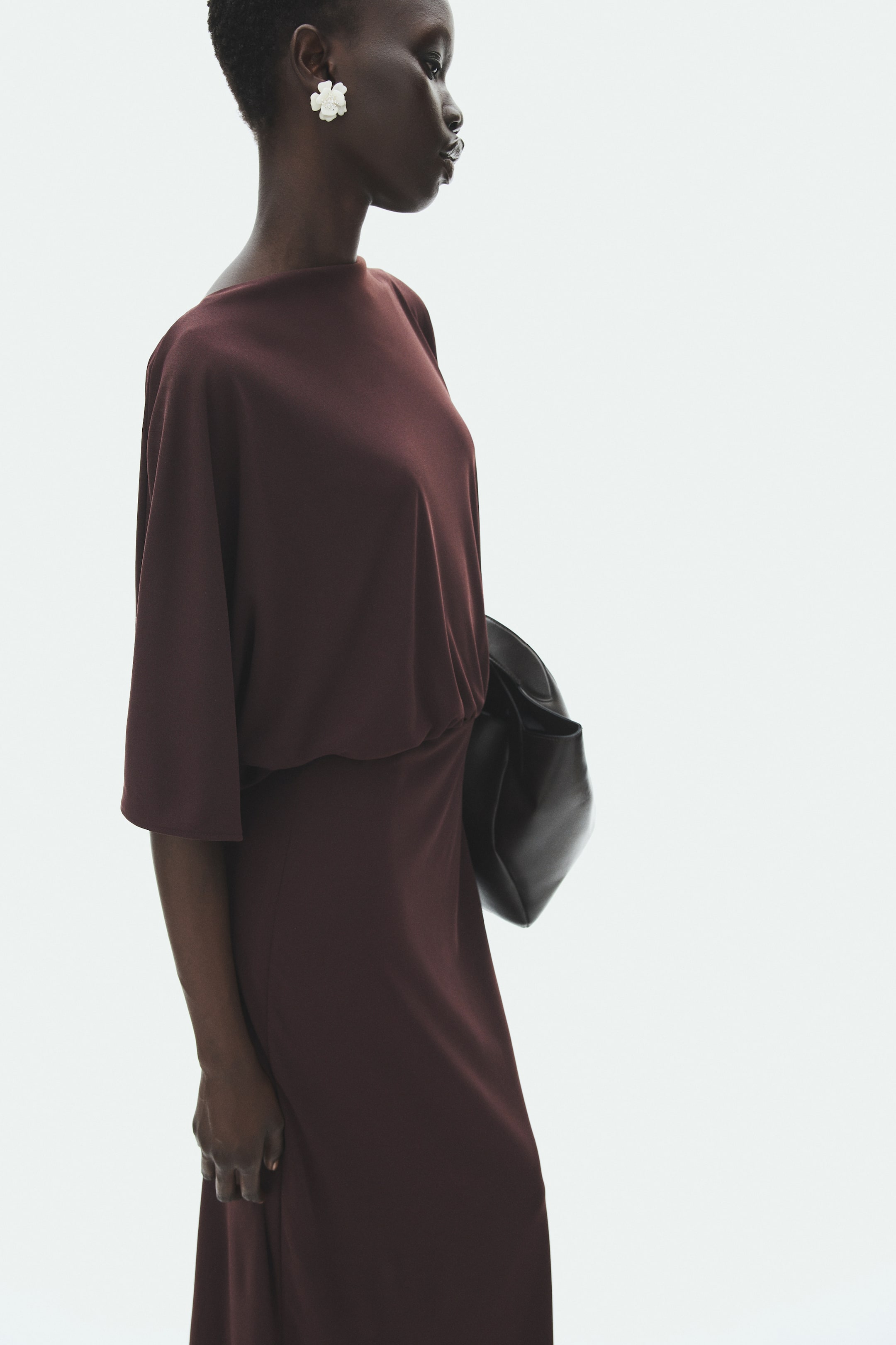 Cowl-Back Jersey Dress